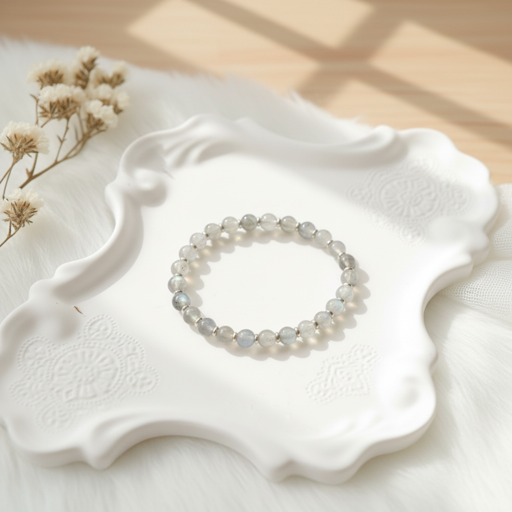 Intuitive Calm – Gray Moonstone Bracelet