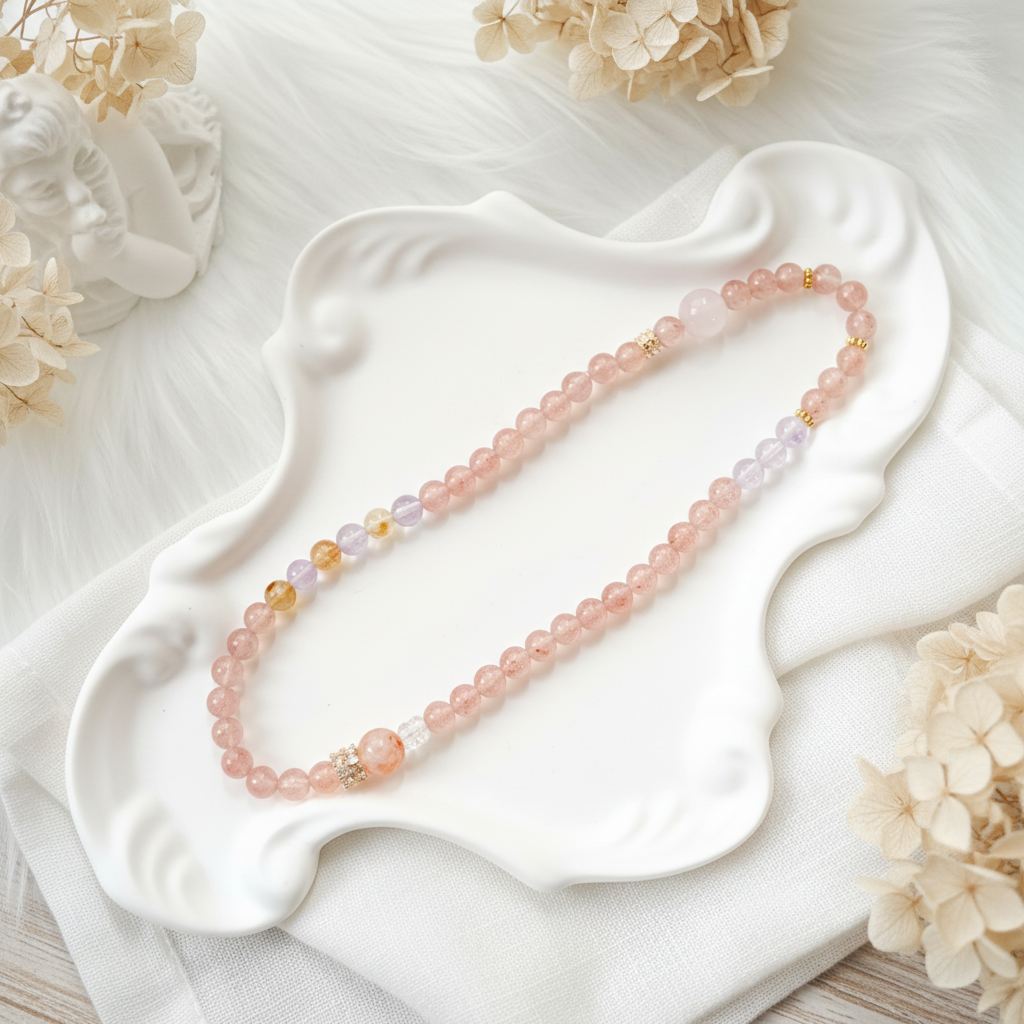 Love & Harmony – Strawberry Quartz, Amethyst, Rose Quartz & Citrine Bracelet