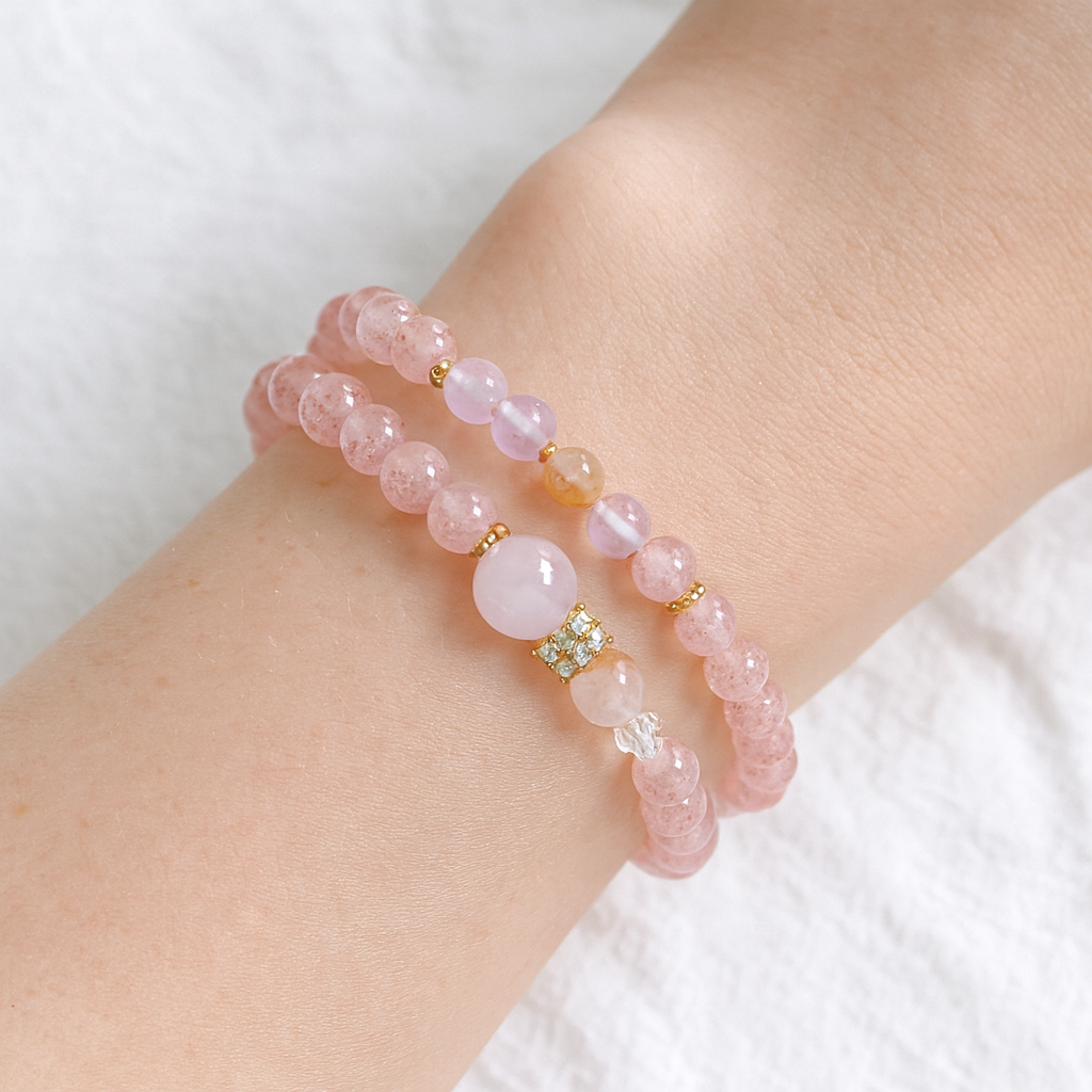 Love & Harmony – Strawberry Quartz, Amethyst, Rose Quartz & Citrine Bracelet