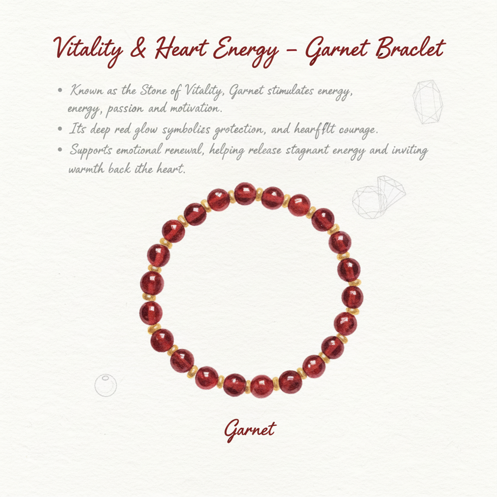 Vitality & Heart Energy – Garnet Bracelet