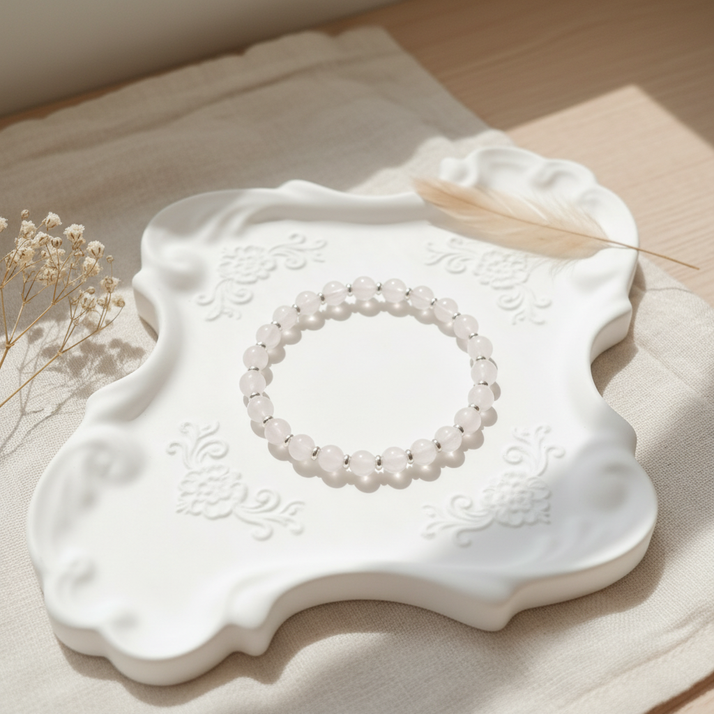 Inner Calm & Clarity – Milky Quartz Bracelet