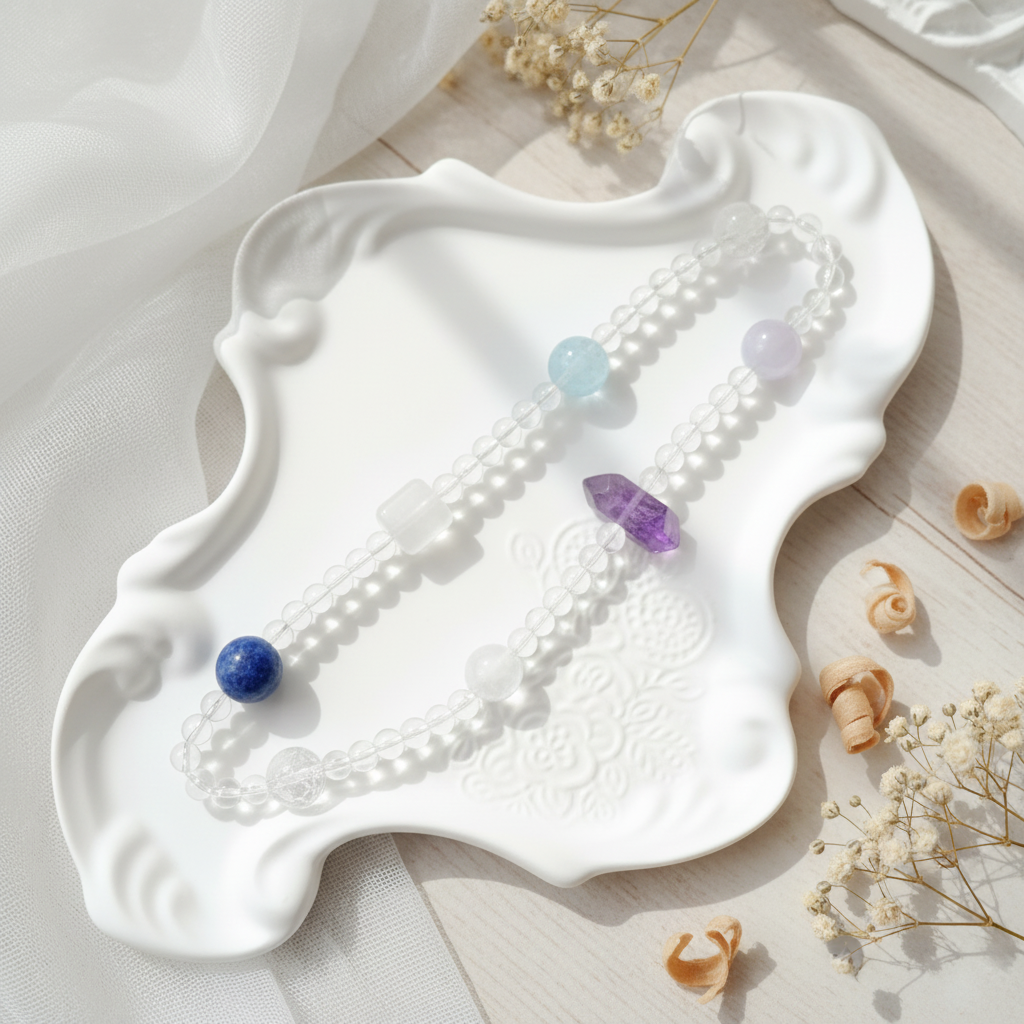 Intuition & Inner Clarity – Amethyst, Aquamarine, Blue Kyanite & Himalayan Quartz Bracelet