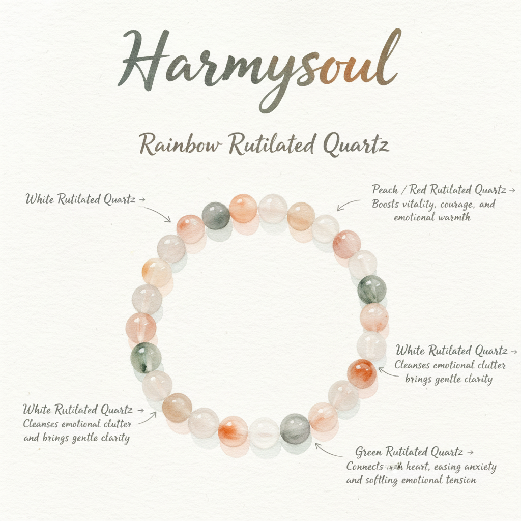 Rainbow Harmony – Rainbow Rutilated Quartz Bracelet