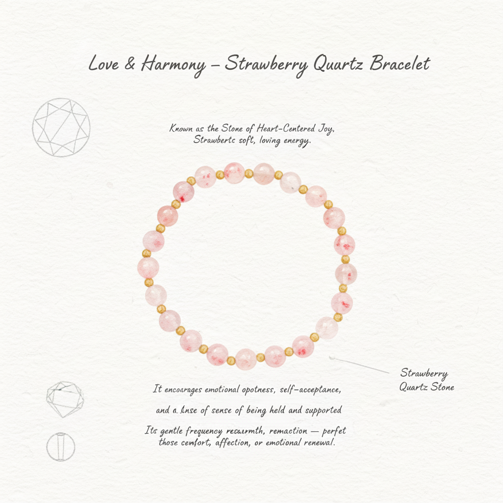 Love & Harmony – Strawberry Quartz Bracelet