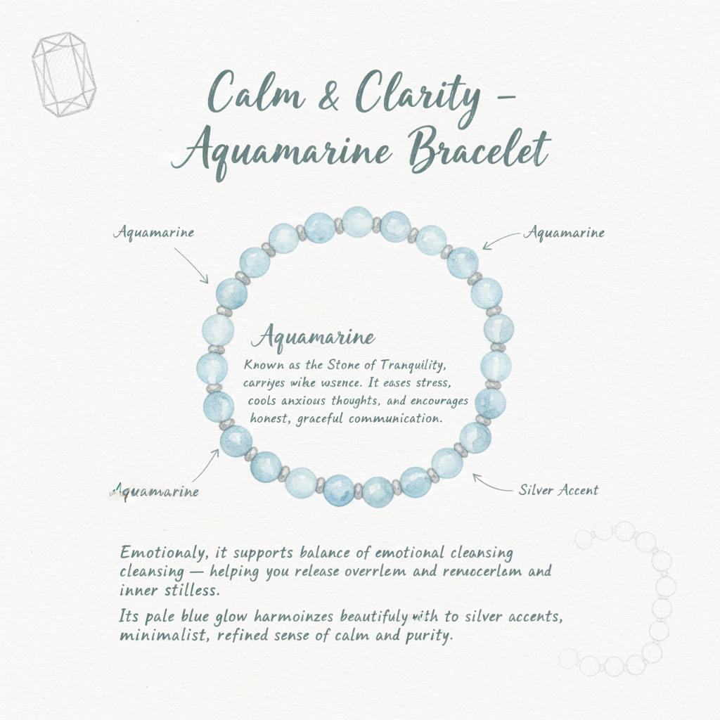 Clarity & Inner Peace– Aquamarine Bracelet