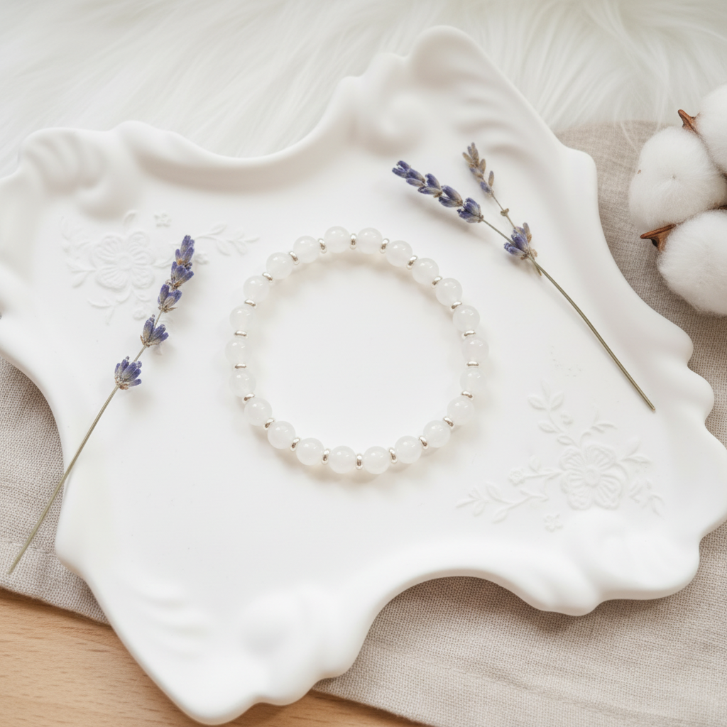 Calmness & Clarity – White Chalcedony Bracelet
