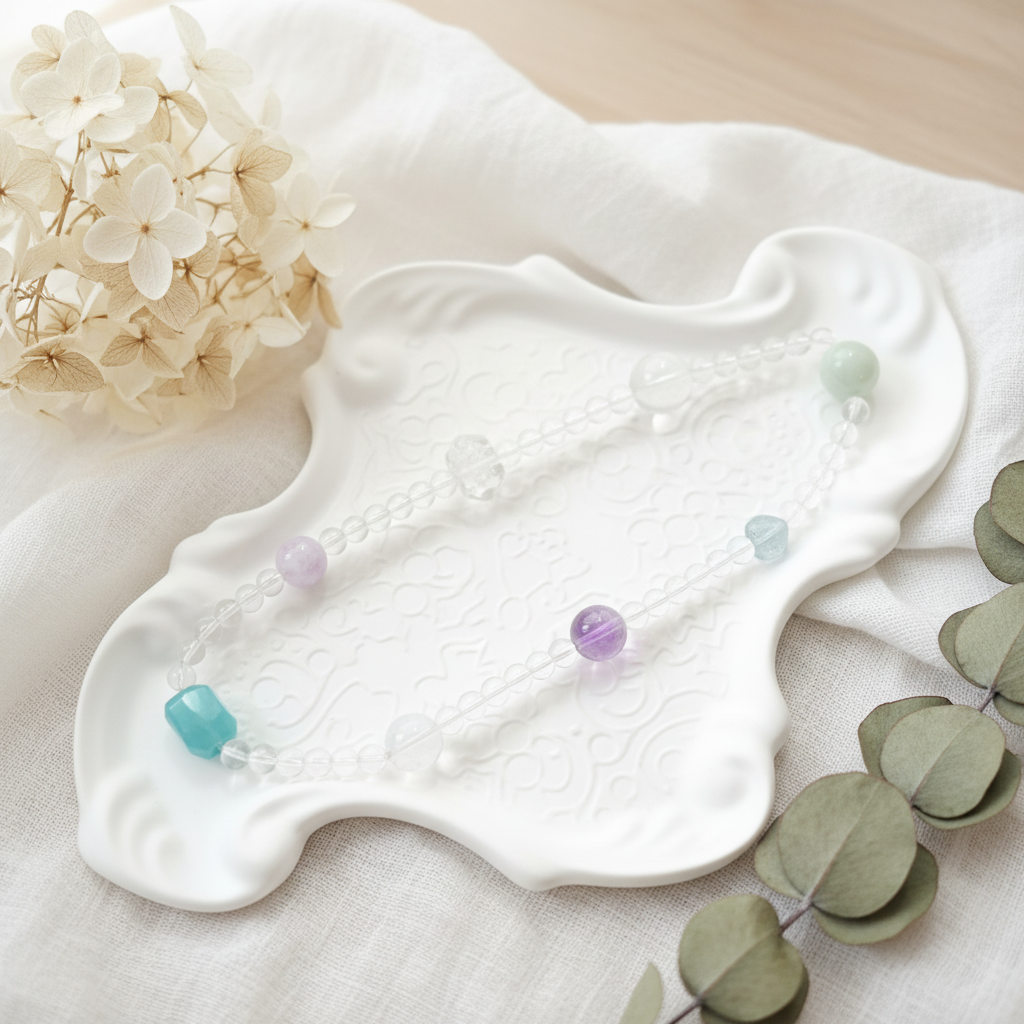 Calm Clarity & Inner Glow – Amethyst, Topaz & Amazonite Bracelet