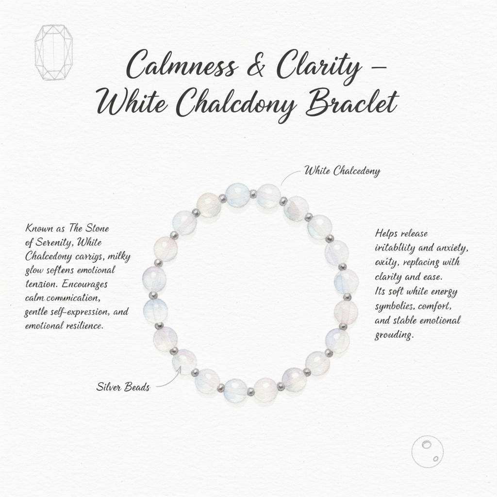 Calmness & Clarity – White Chalcedony Bracelet
