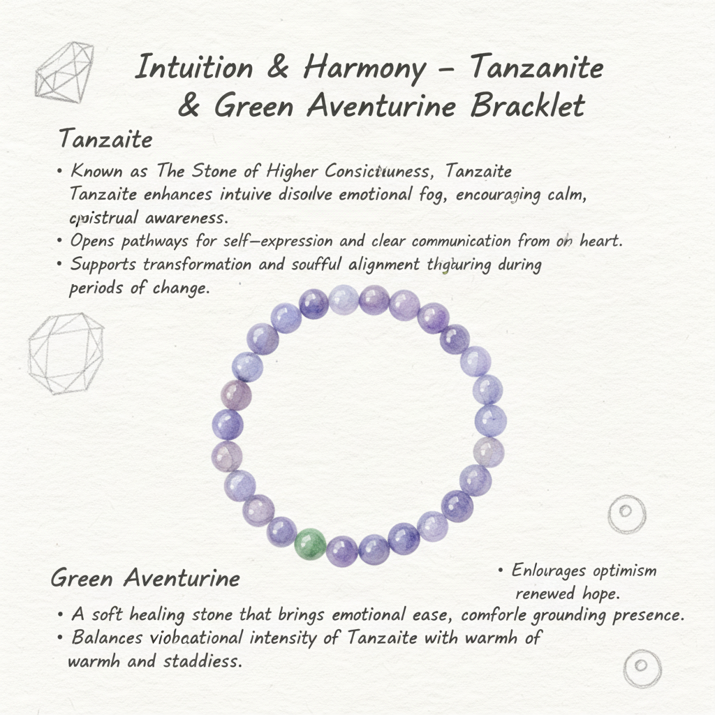 Intuition & Harmony – Tanzanite & Green Aventurine Bracelet
