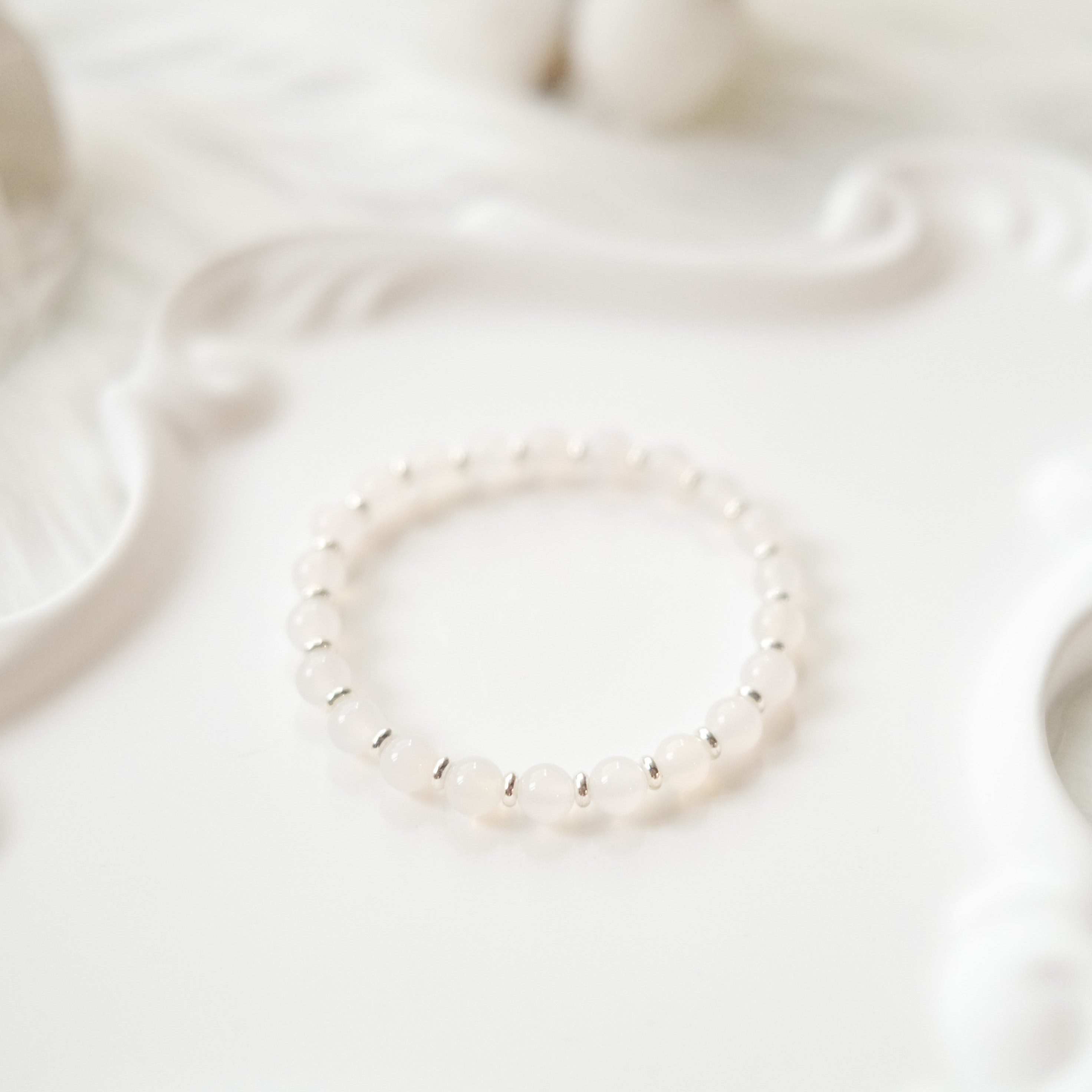 Calmness & Clarity – White Chalcedony Bracelet