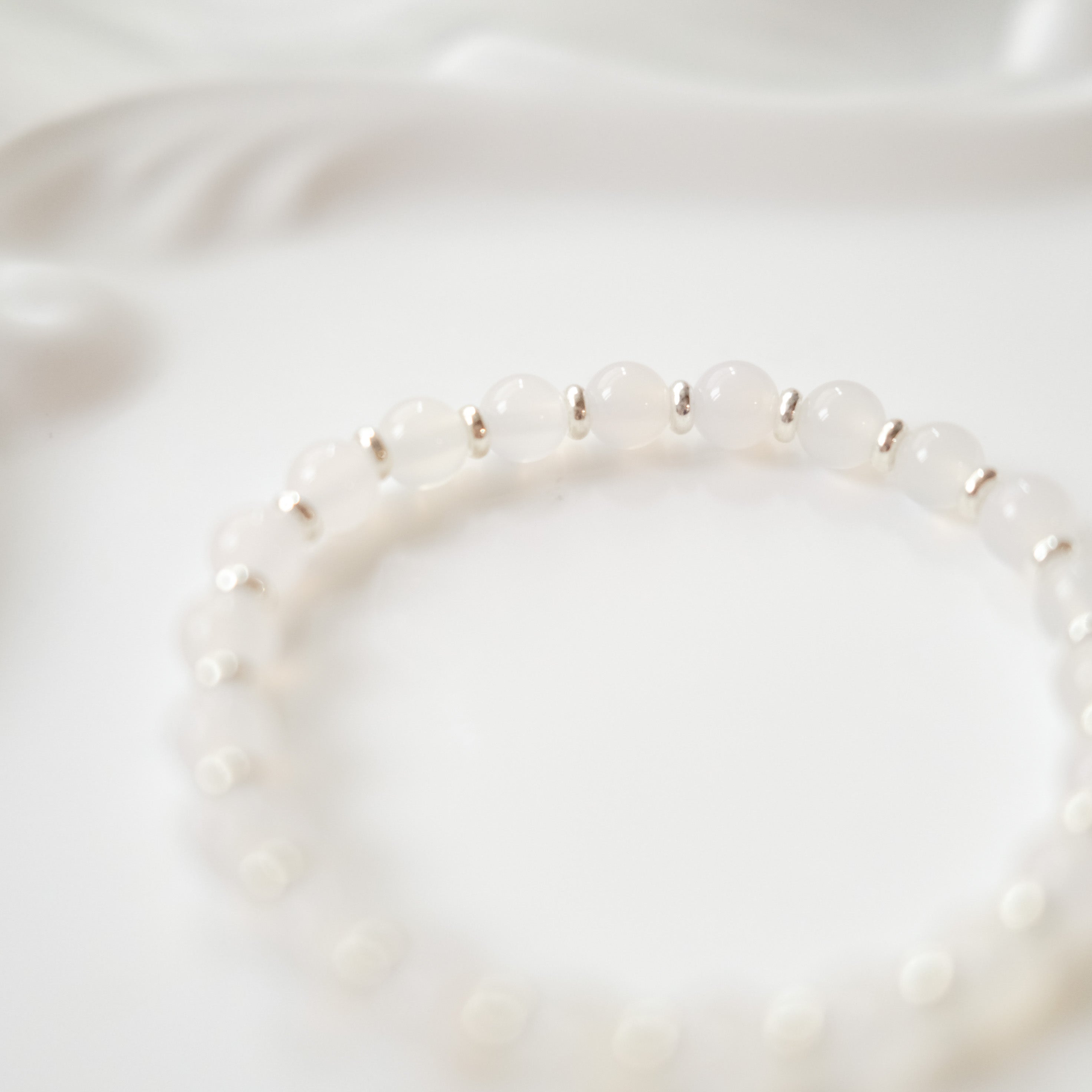Calmness & Clarity – White Chalcedony Bracelet