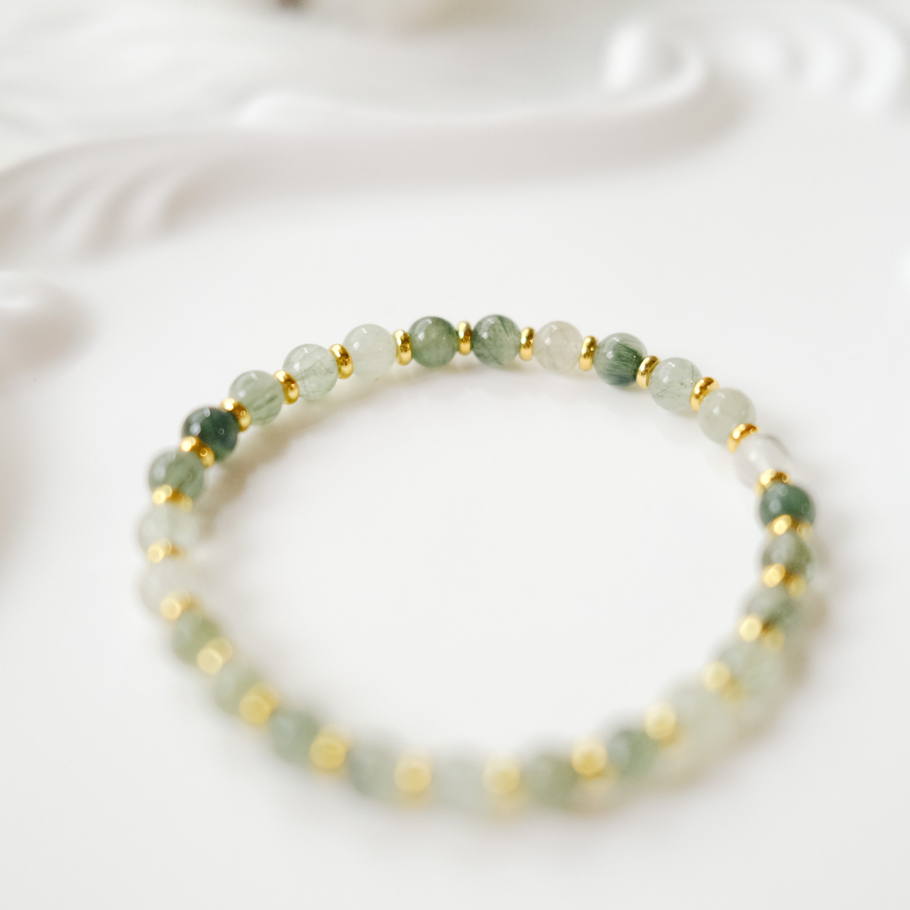 Clarity & Renewal – Green Rutilated Quartz Bracelet