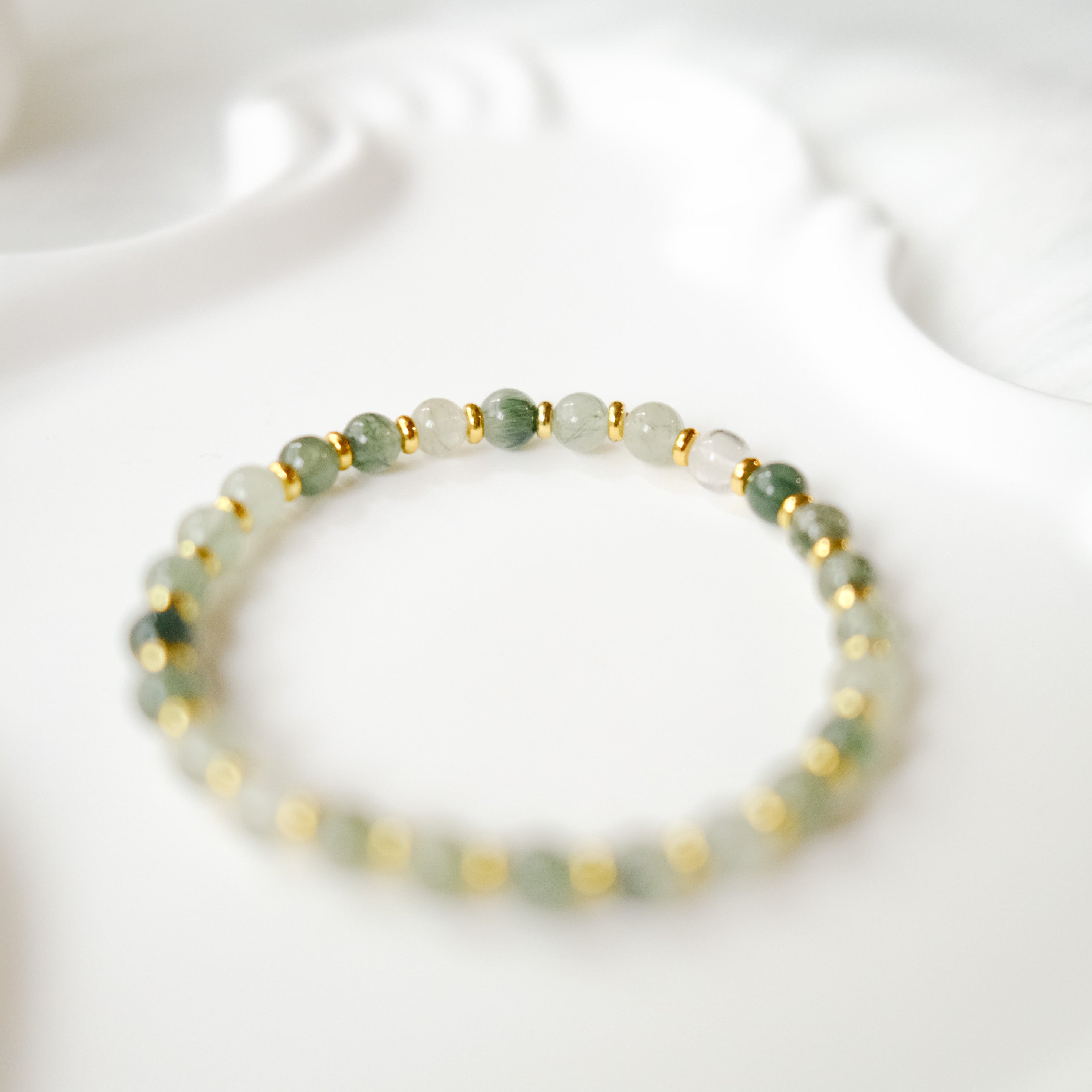 Clarity & Renewal – Green Rutilated Quartz Bracelet