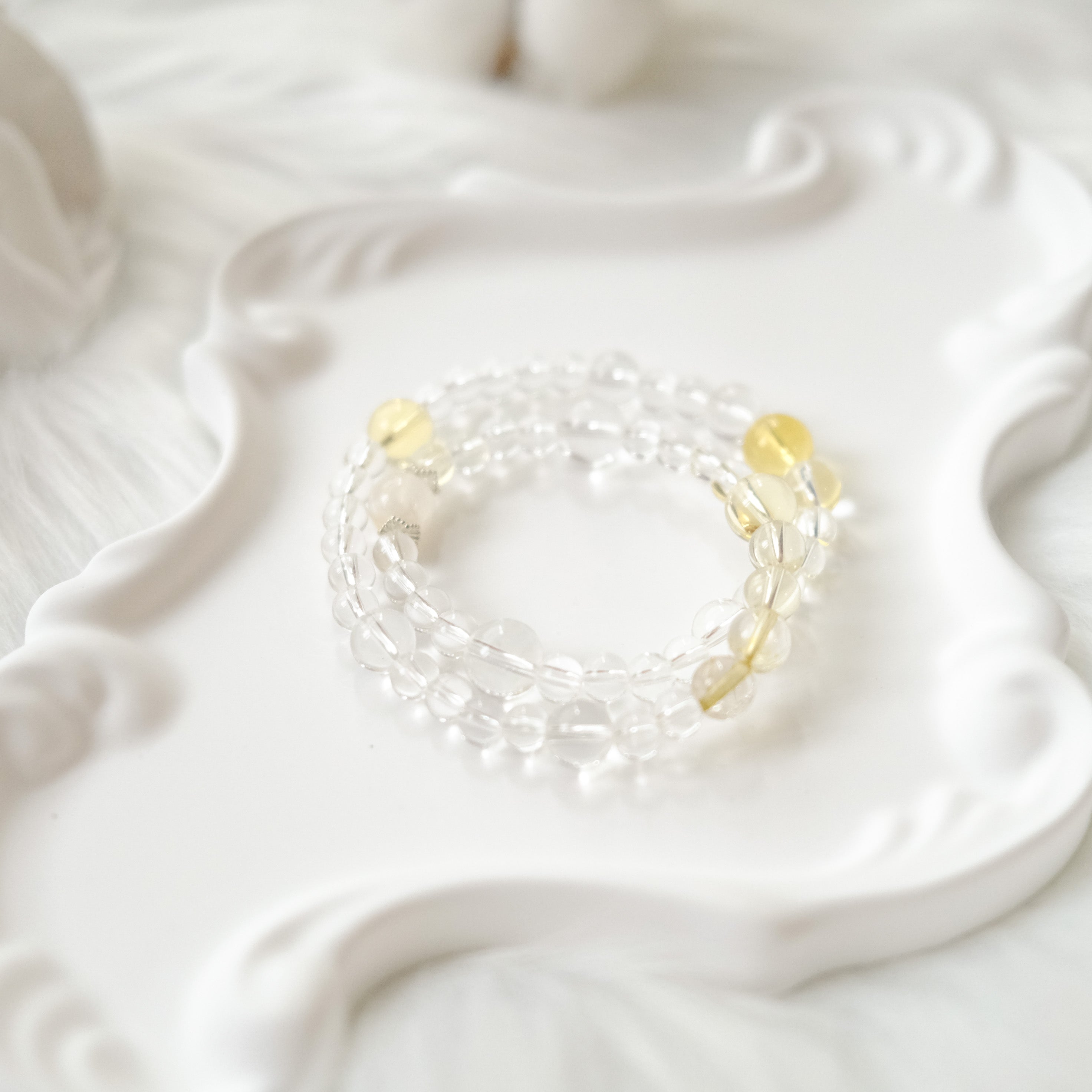Clarity & Radiant Energy – Citrine, Rutilated Quartz & Clear Quartz Bracelet