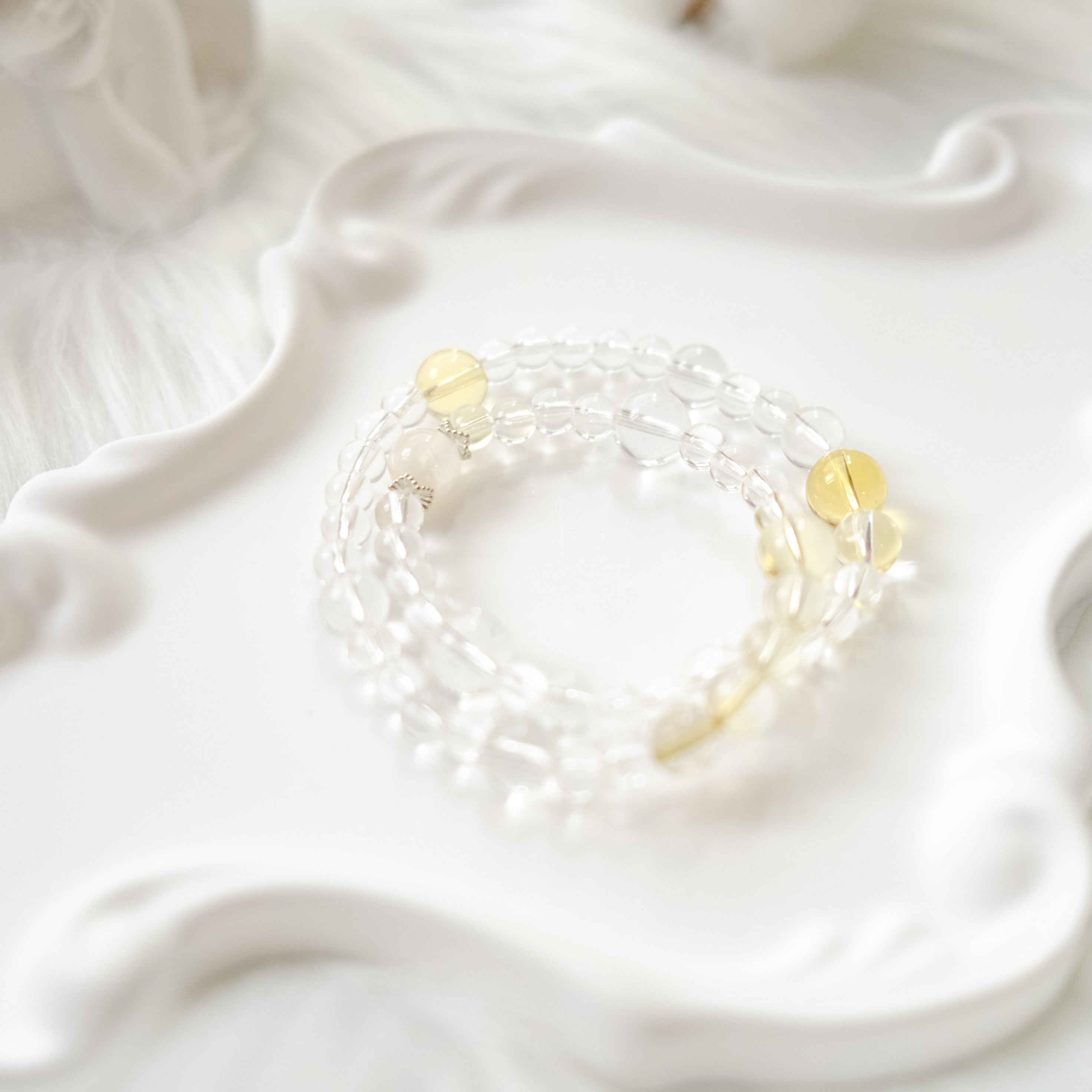 Clarity & Radiant Energy – Citrine, Rutilated Quartz & Clear Quartz Bracelet