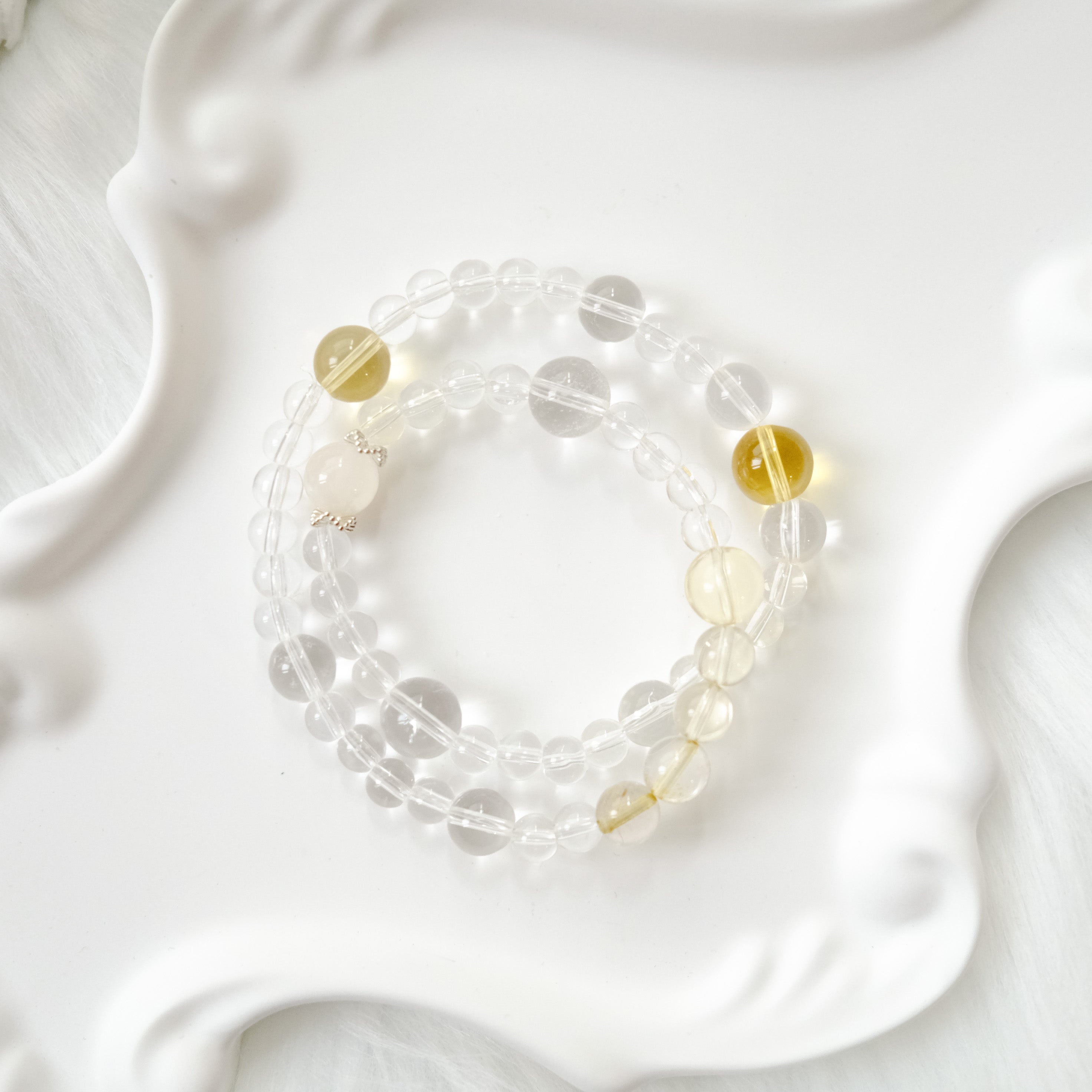 Clarity & Radiant Energy – Citrine, Rutilated Quartz & Clear Quartz Bracelet