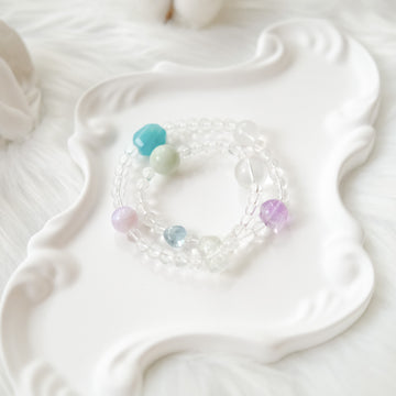 Calm Clarity & Inner Glow – Amethyst, Topaz & Amazonite Bracelet