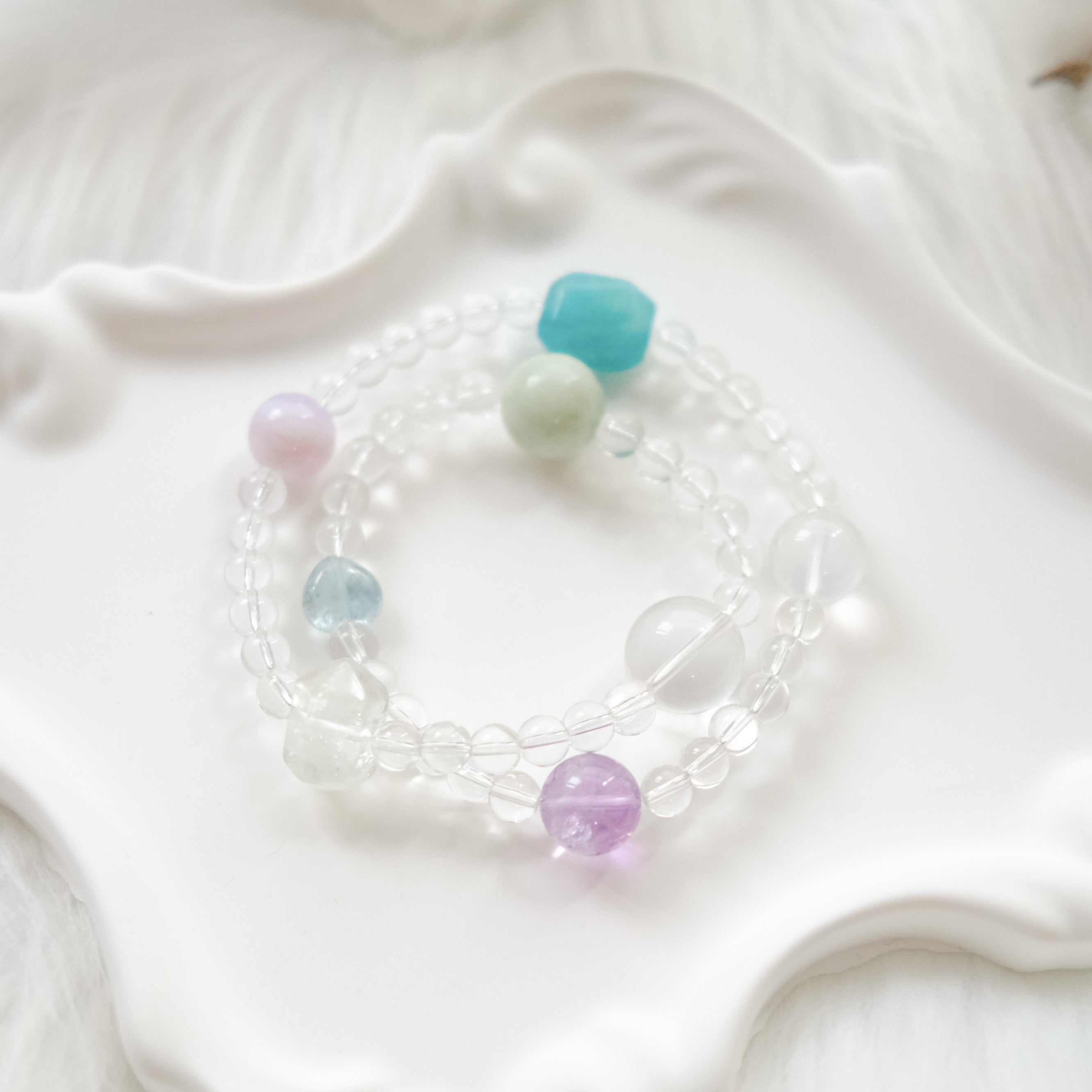 Calm Clarity & Inner Glow – Amethyst, Topaz & Amazonite Bracelet