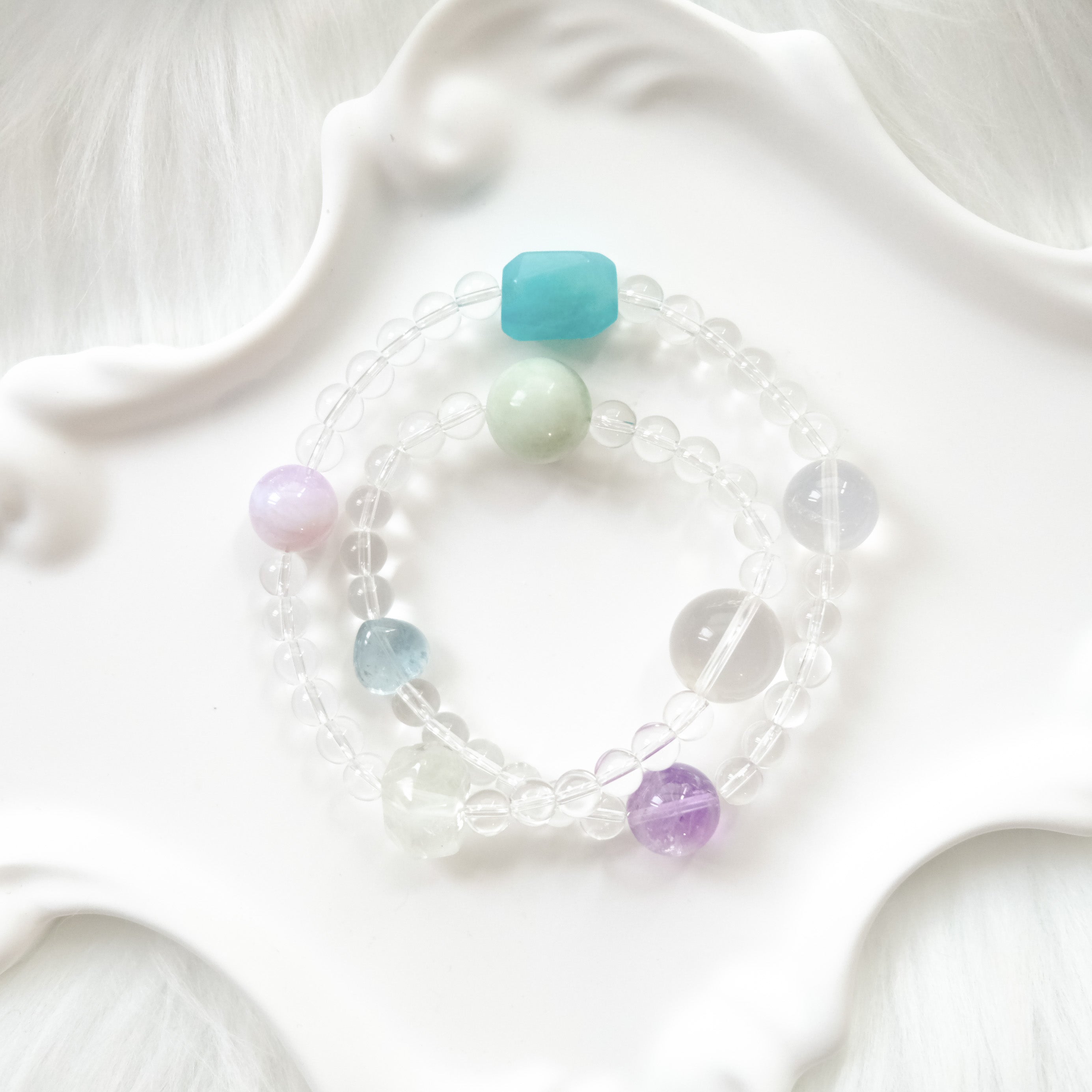Calm Clarity & Inner Glow – Amethyst, Topaz & Amazonite Bracelet
