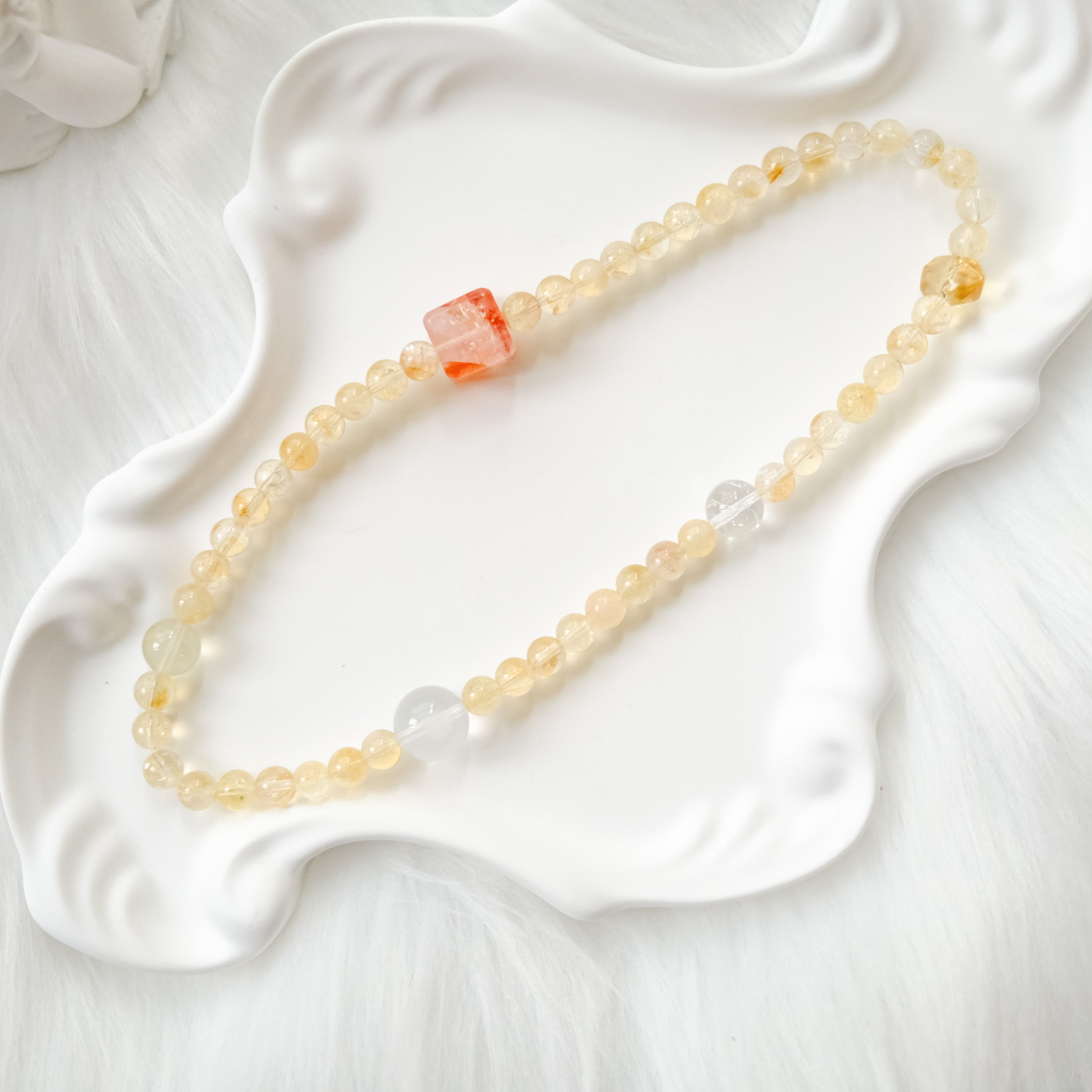 Abundance & Warm Light – Citrine, Red Rutilated Quartz & Himalayan Quartz Bracelet