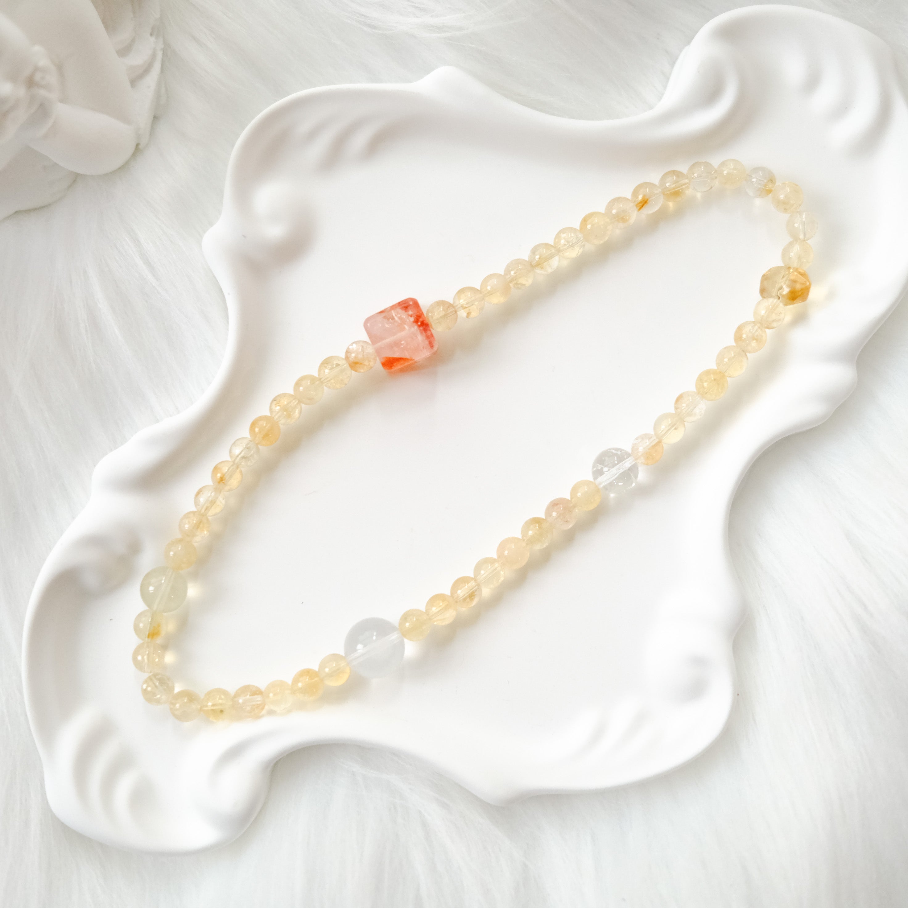 Abundance & Warm Light – Citrine, Red Rutilated Quartz & Himalayan Quartz Bracelet