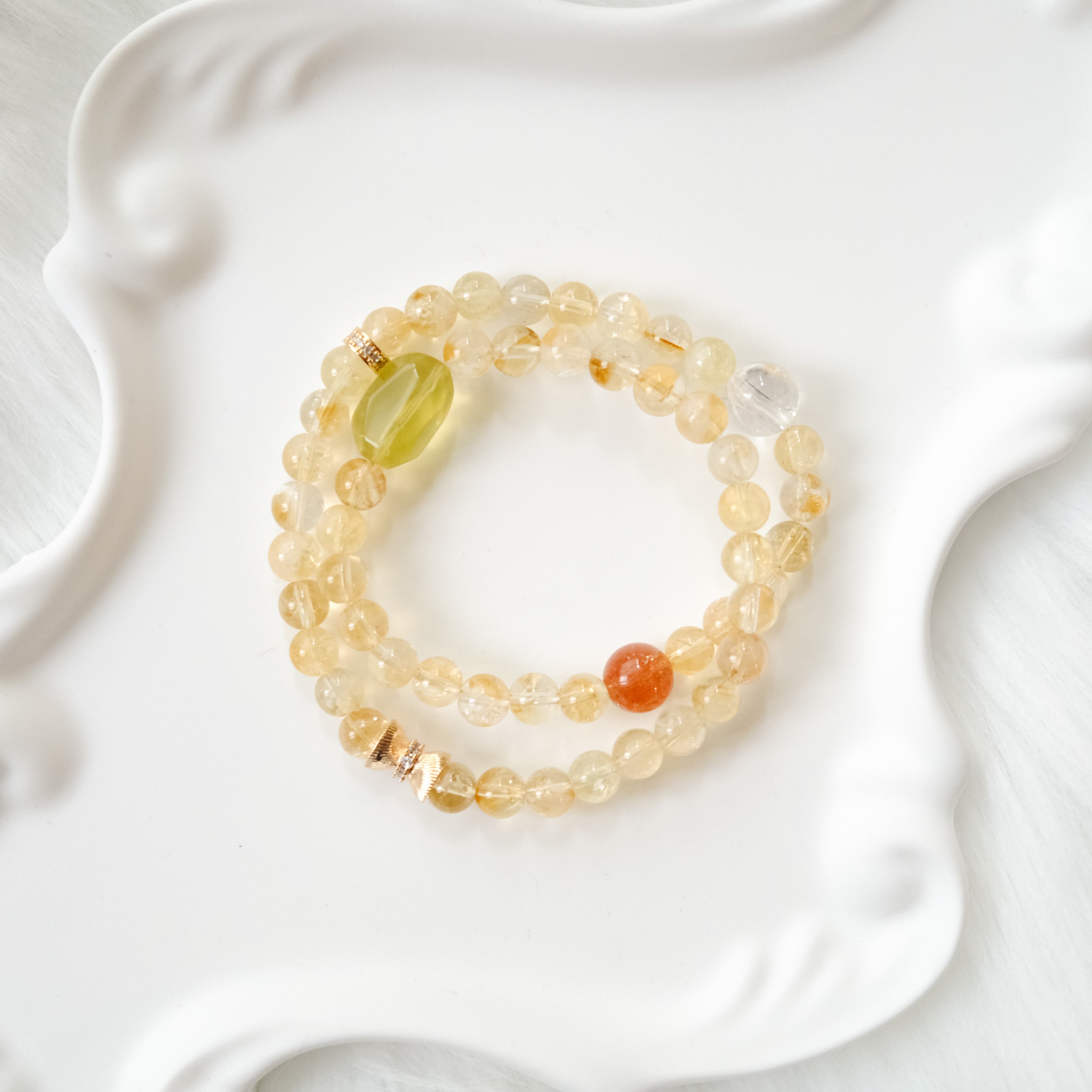 Fortune & Luck – Golden Rutilated Quartz, Citrine & Himalayan Quartz Bracelet