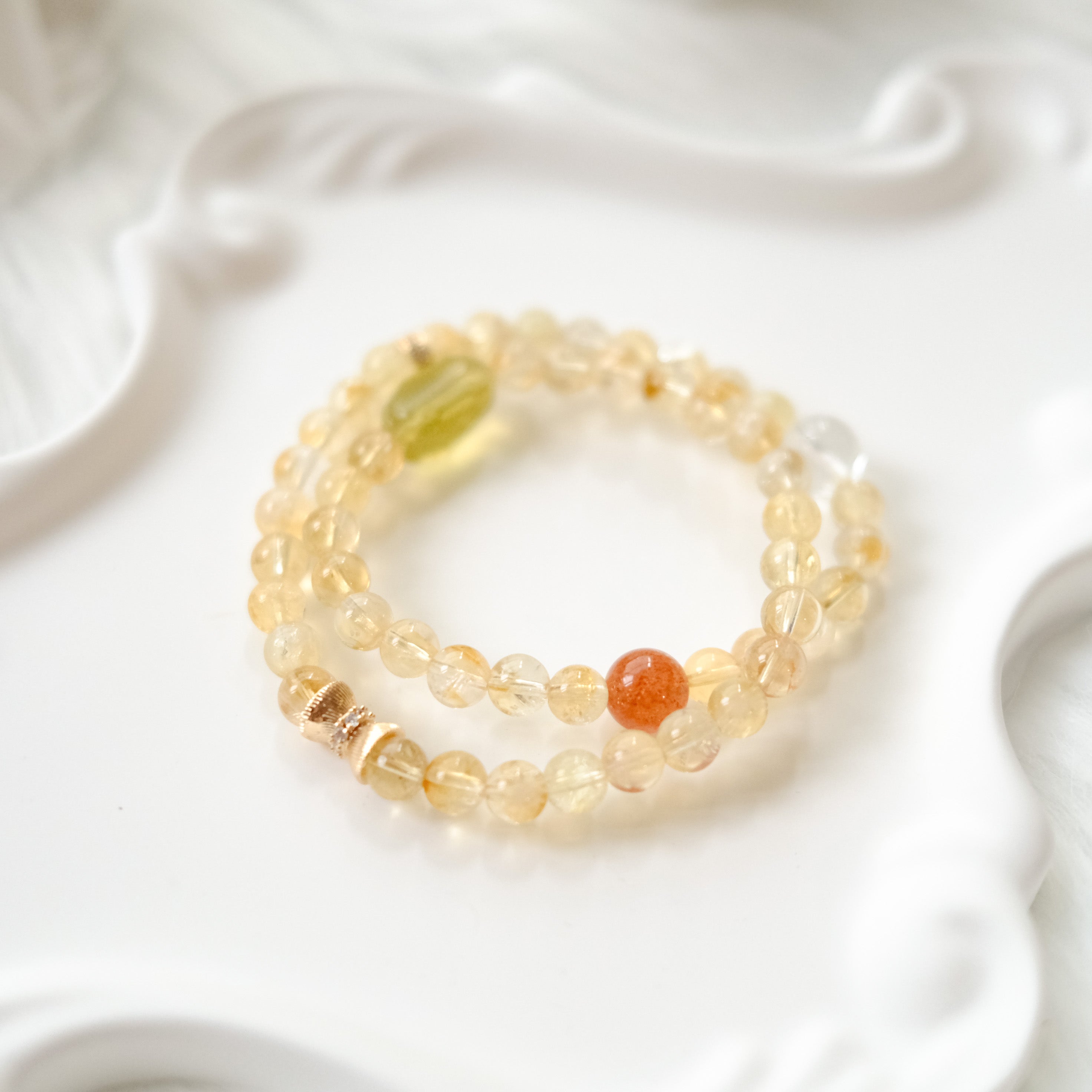 Fortune & Luck – Golden Rutilated Quartz, Citrine & Himalayan Quartz Bracelet