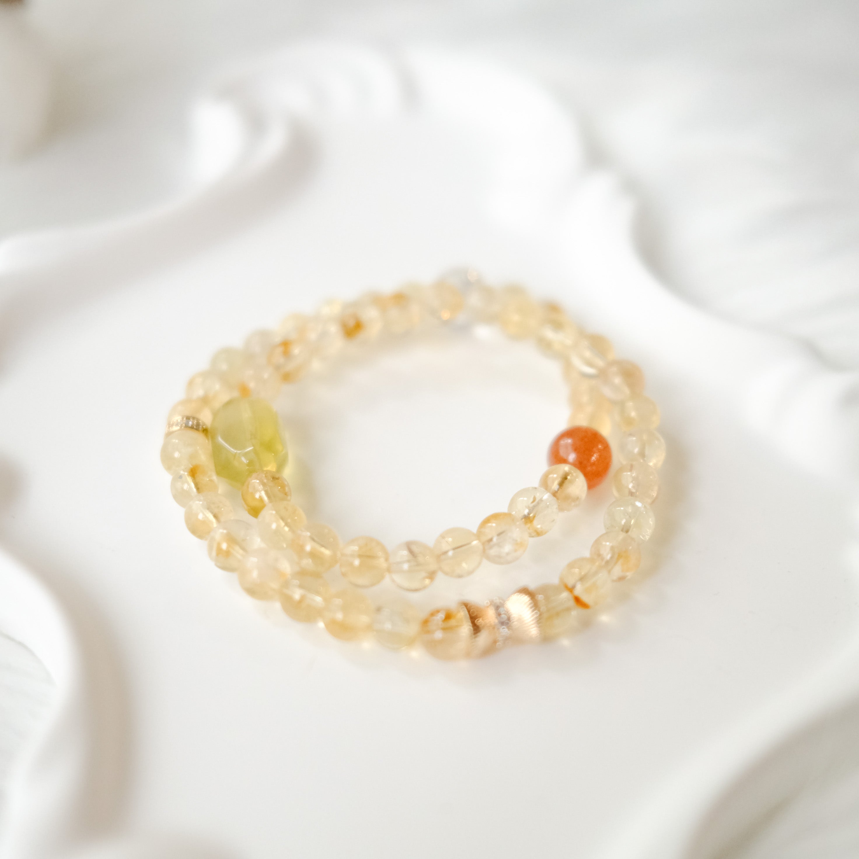 Fortune & Luck – Golden Rutilated Quartz, Citrine & Himalayan Quartz Bracelet