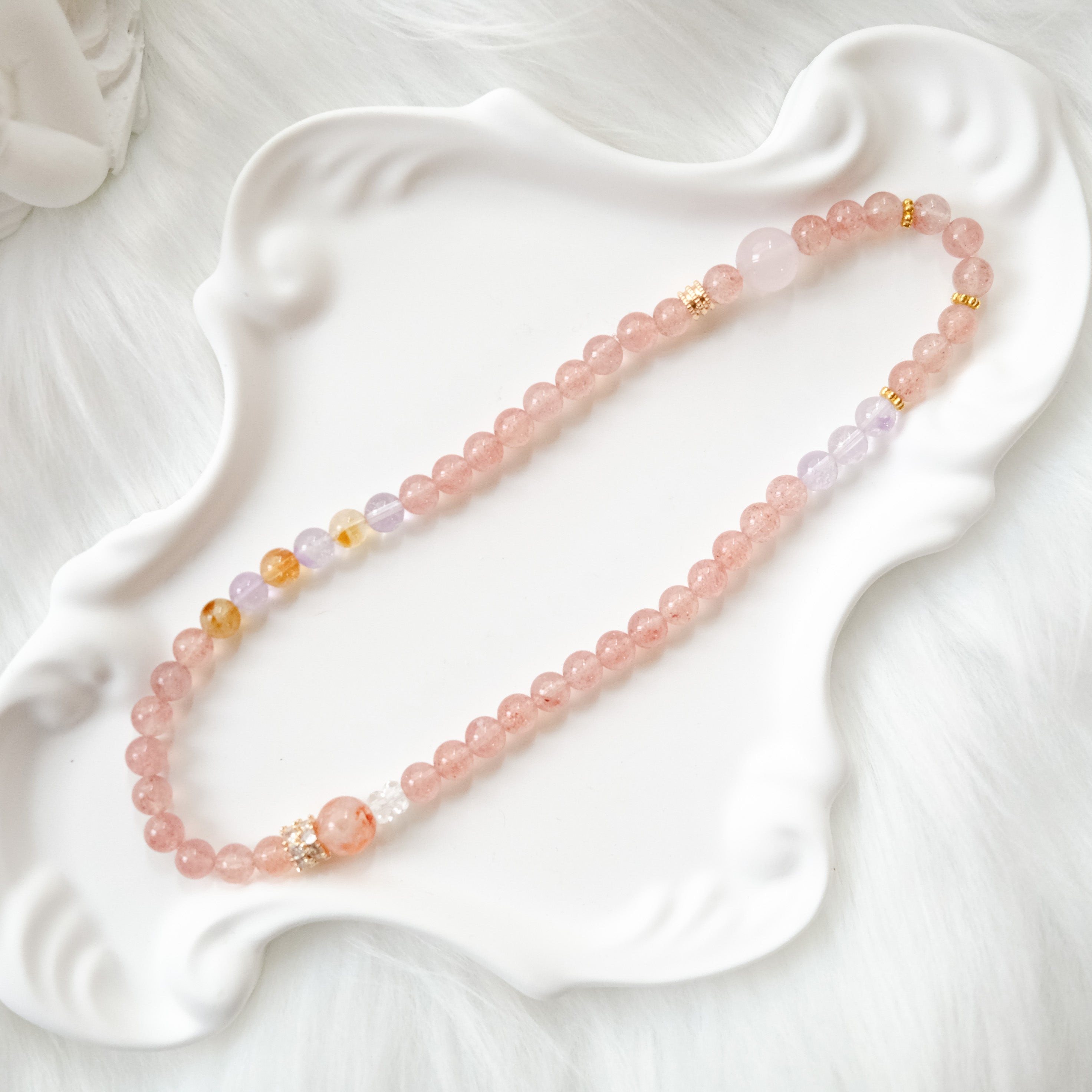 Love & Harmony – Strawberry Quartz, Amethyst, Rose Quartz & Citrine Bracelet