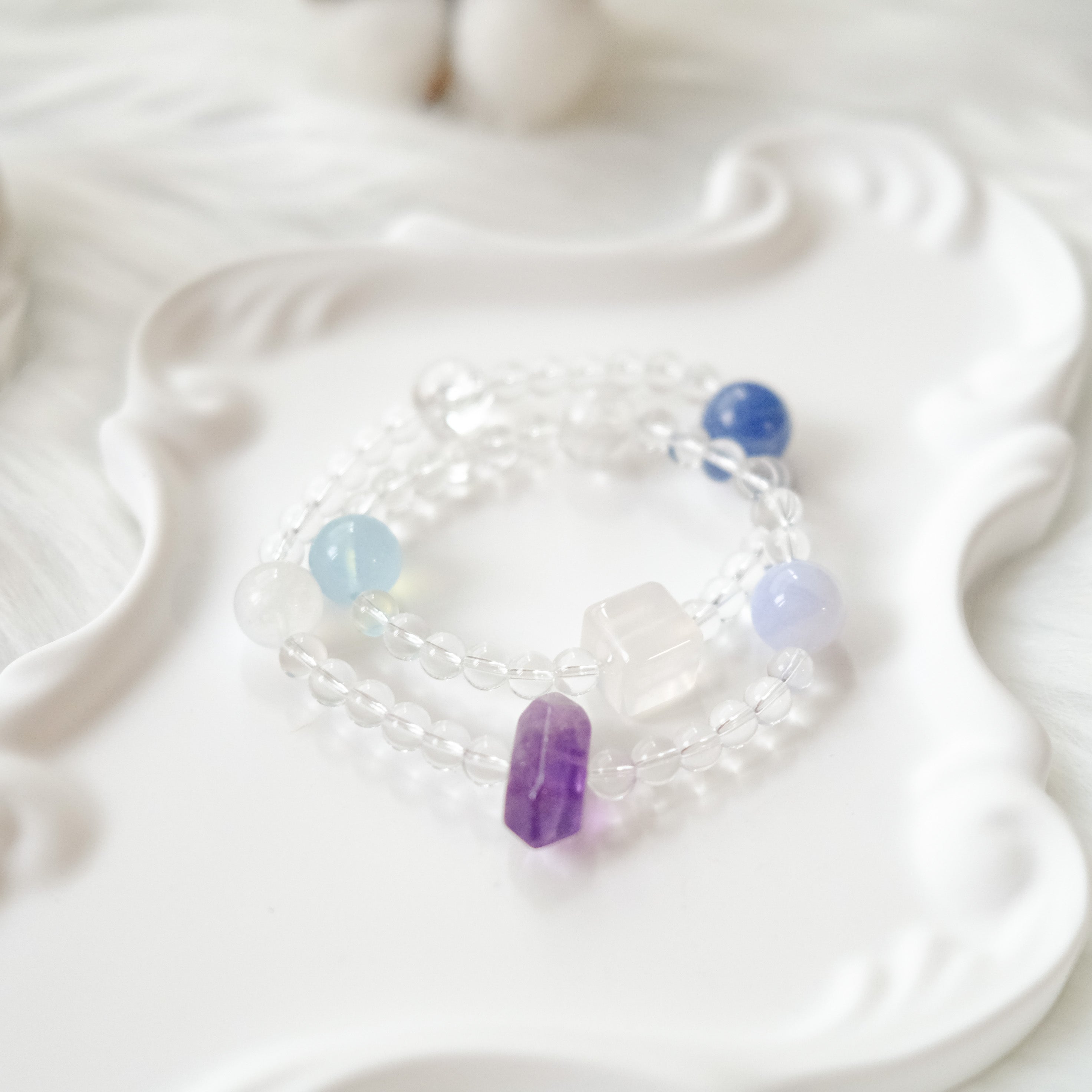 Intuition & Inner Clarity – Amethyst, Aquamarine, Blue Kyanite & Himalayan Quartz Bracelet