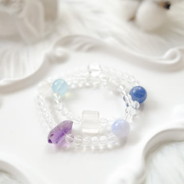 Intuition & Inner Clarity – Amethyst, Aquamarine, Blue Kyanite & Himalayan Quartz Bracelet