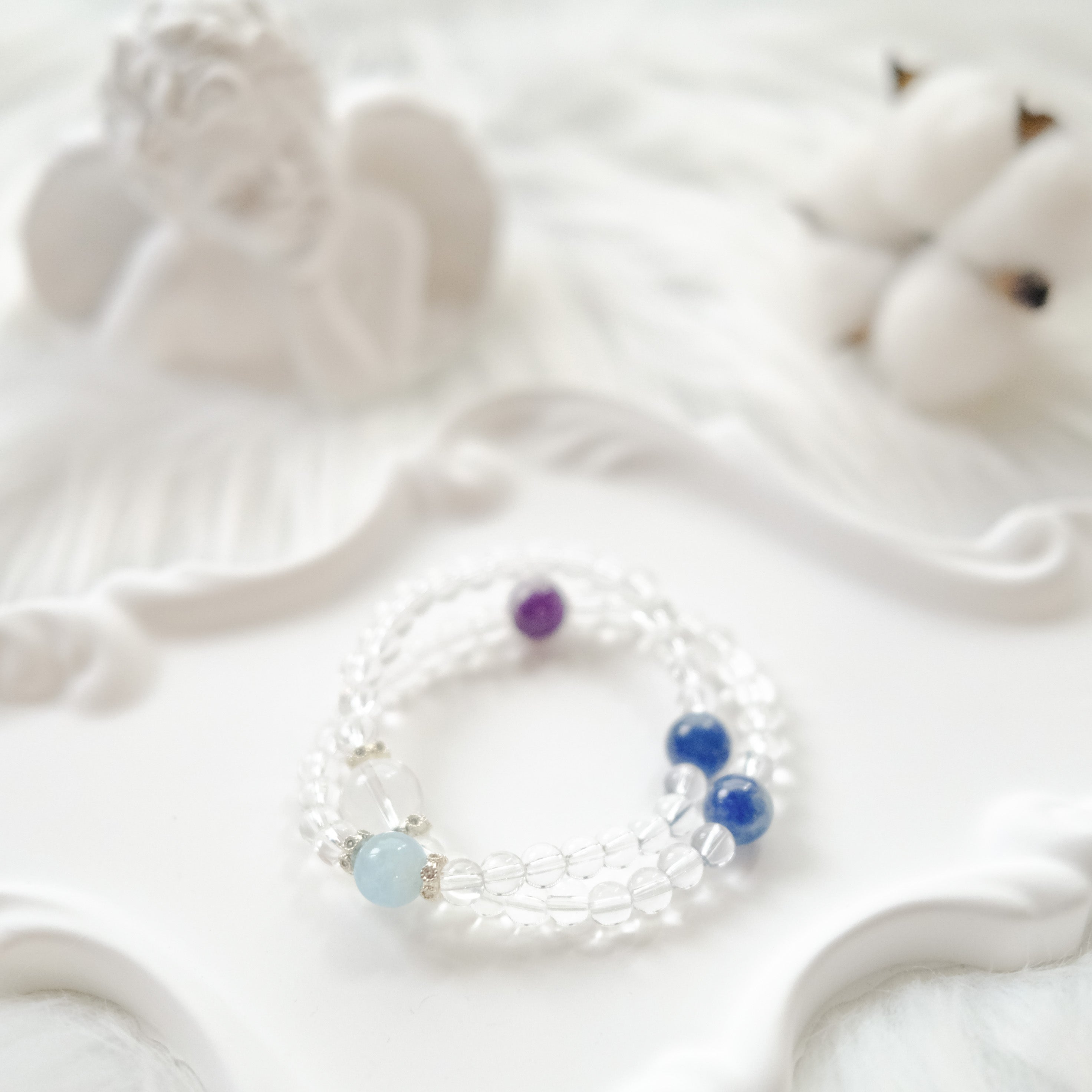 Clarity & Inner Peace – Kyanite, Aquamarine, Amethyst & Clear Quartz Bracelet
