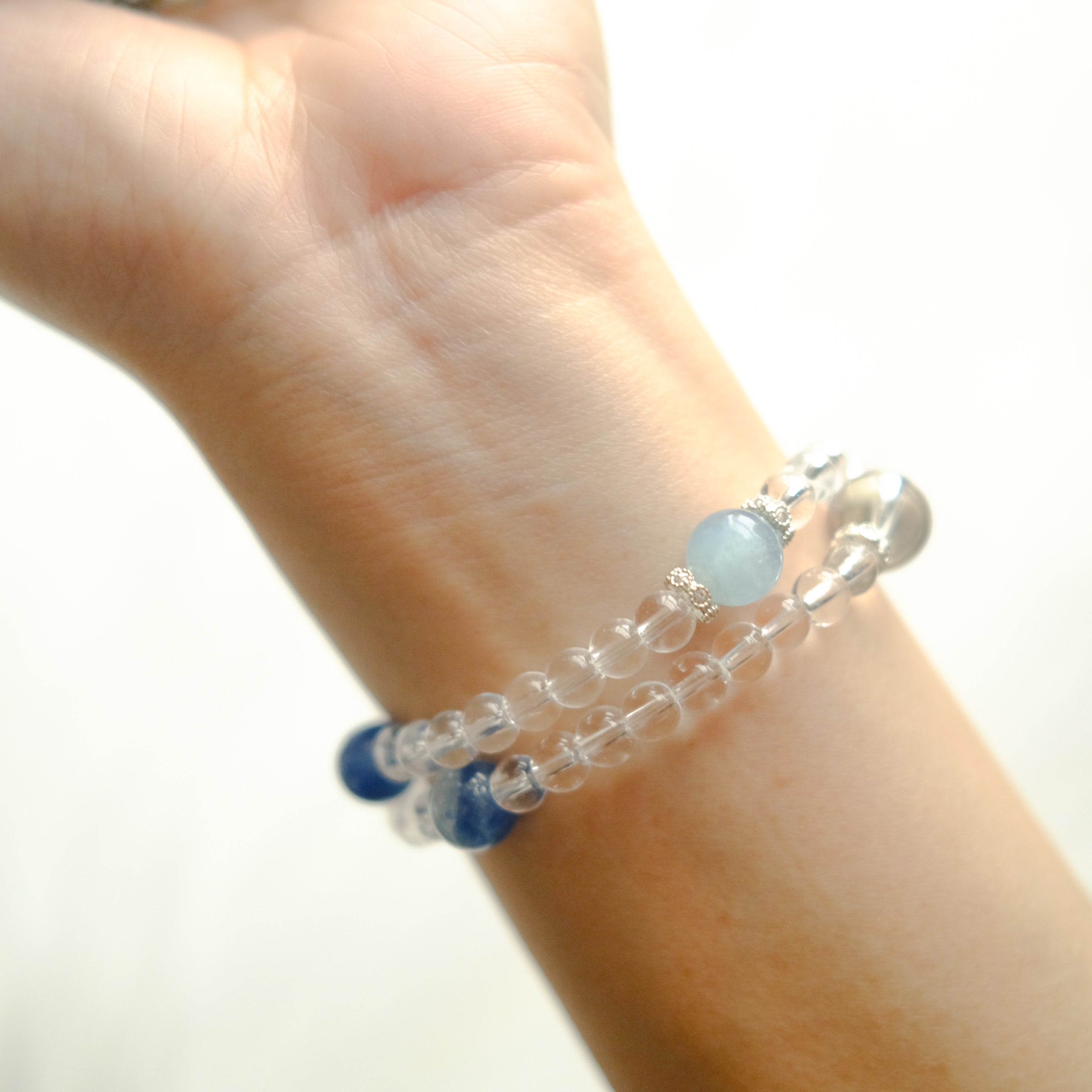 Clarity & Inner Peace – Kyanite, Aquamarine, Amethyst & Clear Quartz Bracelet