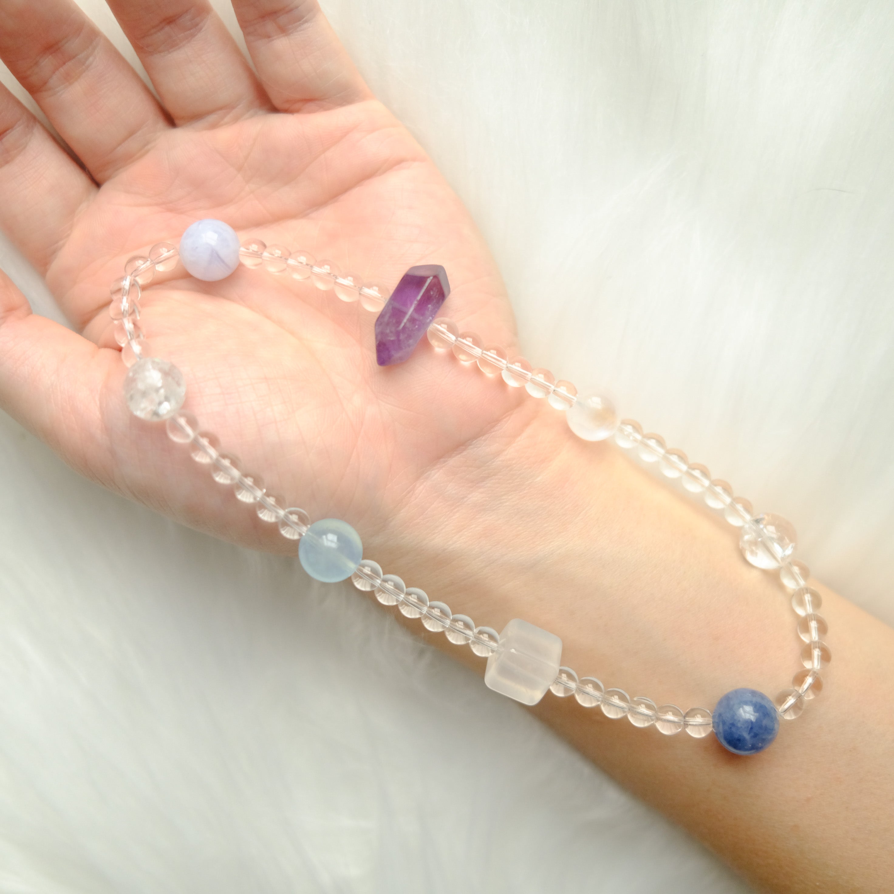 Intuition & Inner Clarity – Amethyst, Aquamarine, Blue Kyanite & Himalayan Quartz Bracelet