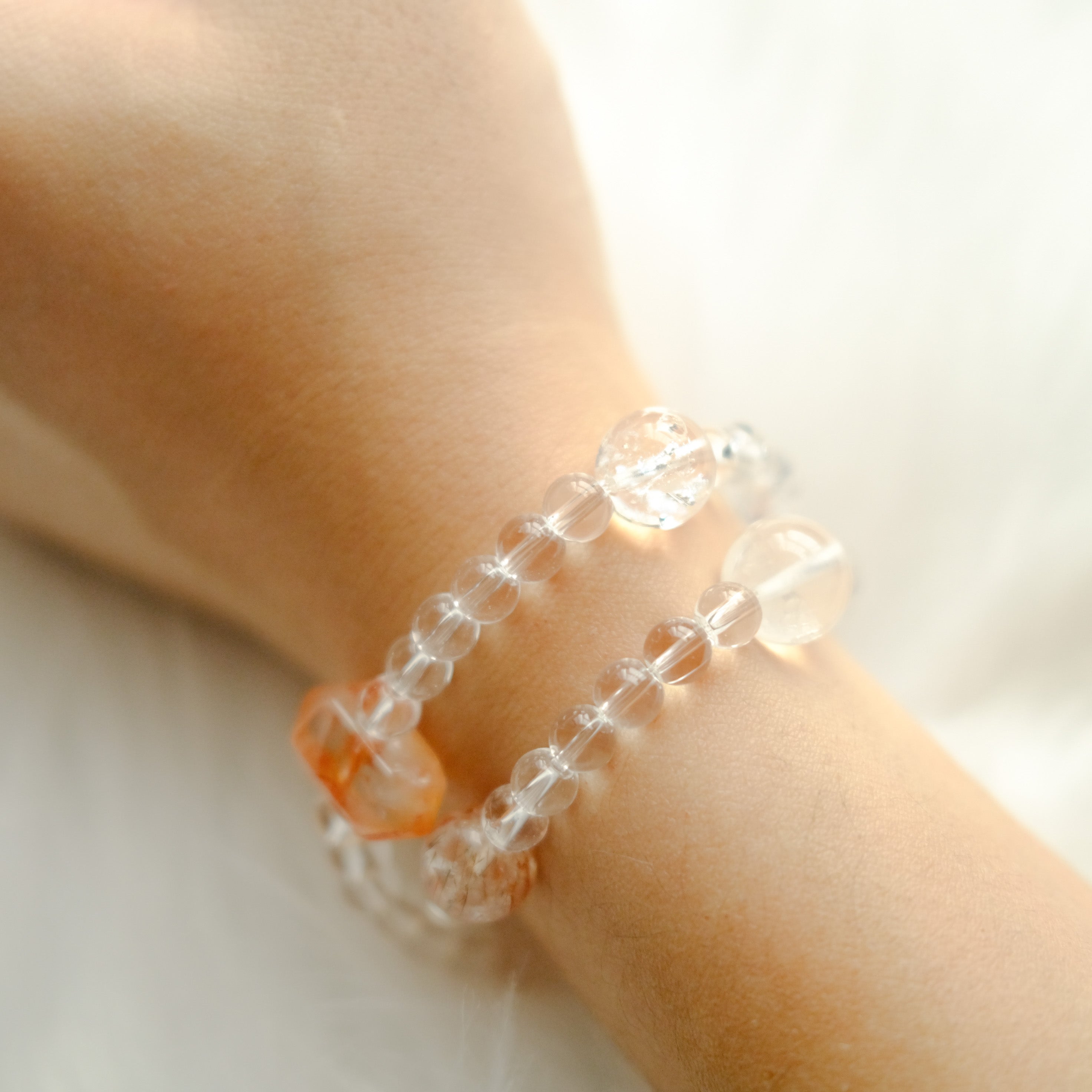 Emotional Balance & Inner Strength – Rose Quartz, Red Tiger’s Eye & Snow Phantom Quartz Bracelet