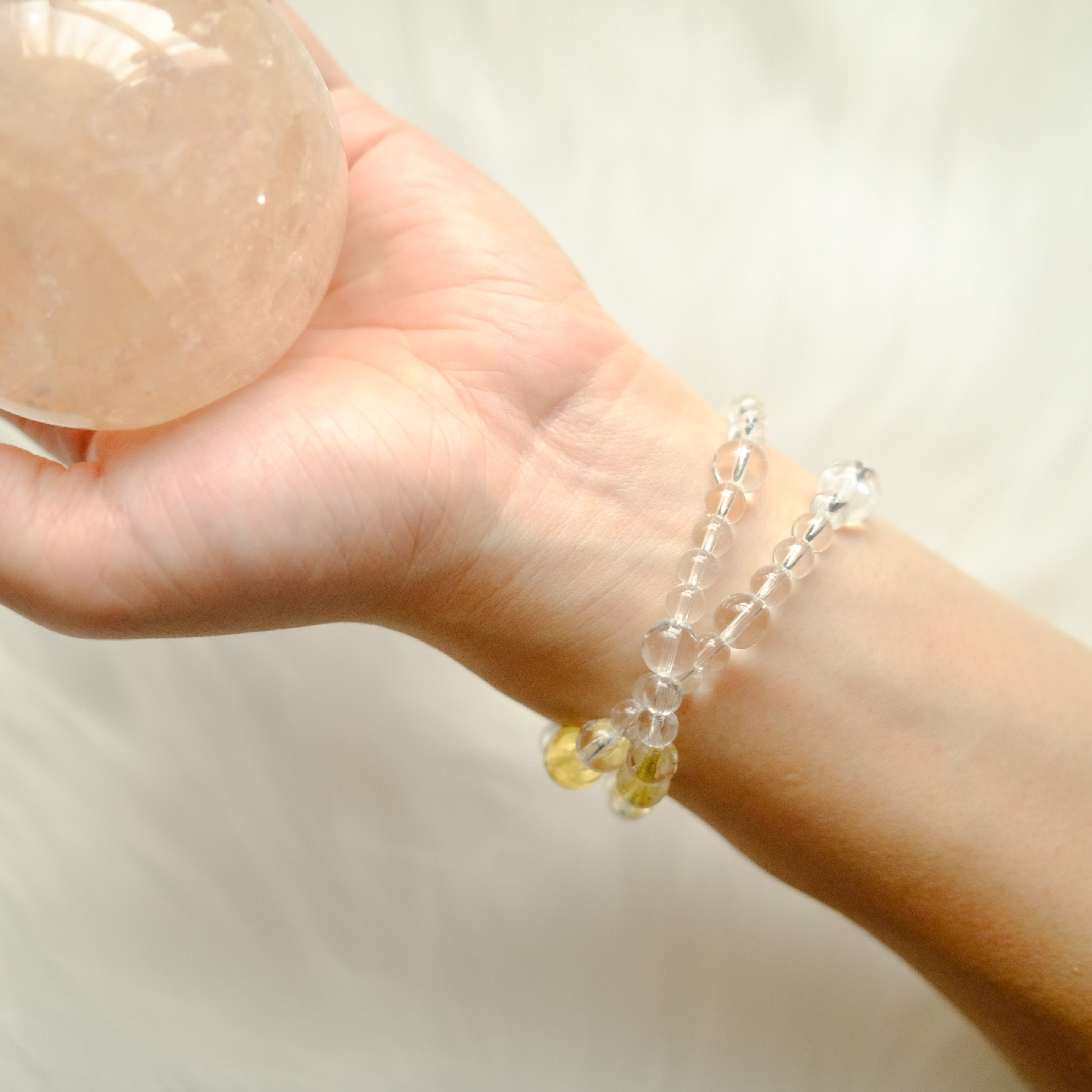 Clarity & Radiant Energy – Citrine, Rutilated Quartz & Clear Quartz Bracelet