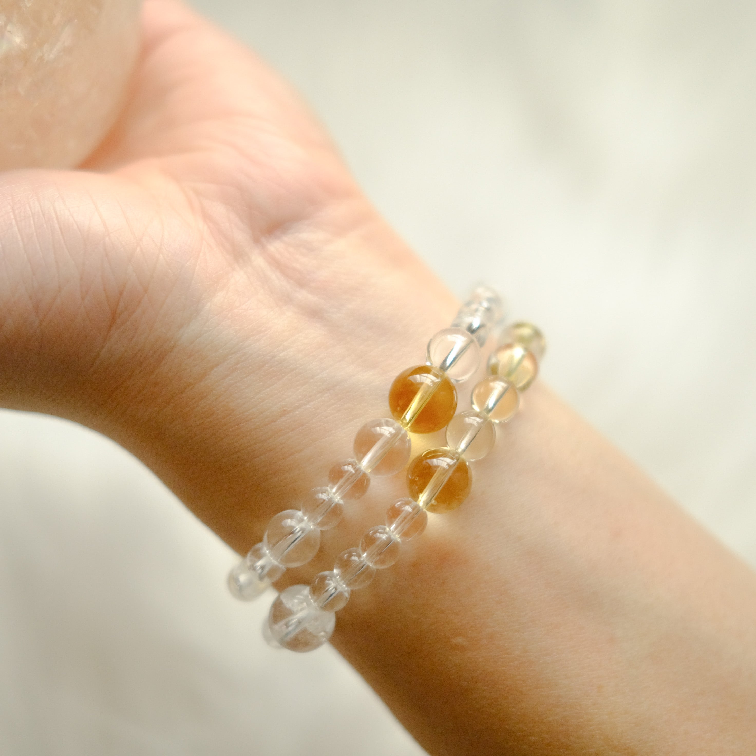 Clarity & Radiant Energy – Citrine, Rutilated Quartz & Clear Quartz Bracelet