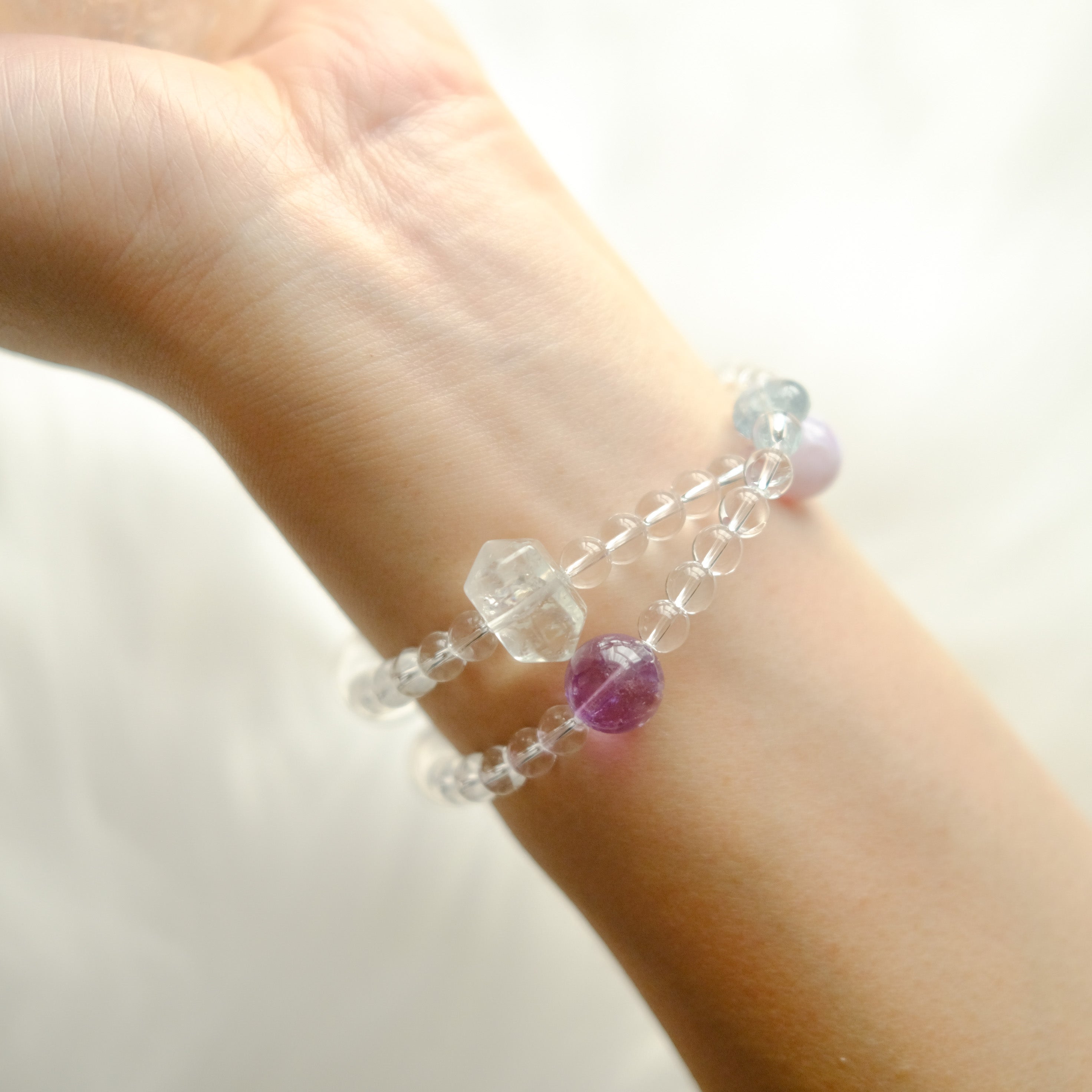 Calm Clarity & Inner Glow – Amethyst, Topaz & Amazonite Bracelet