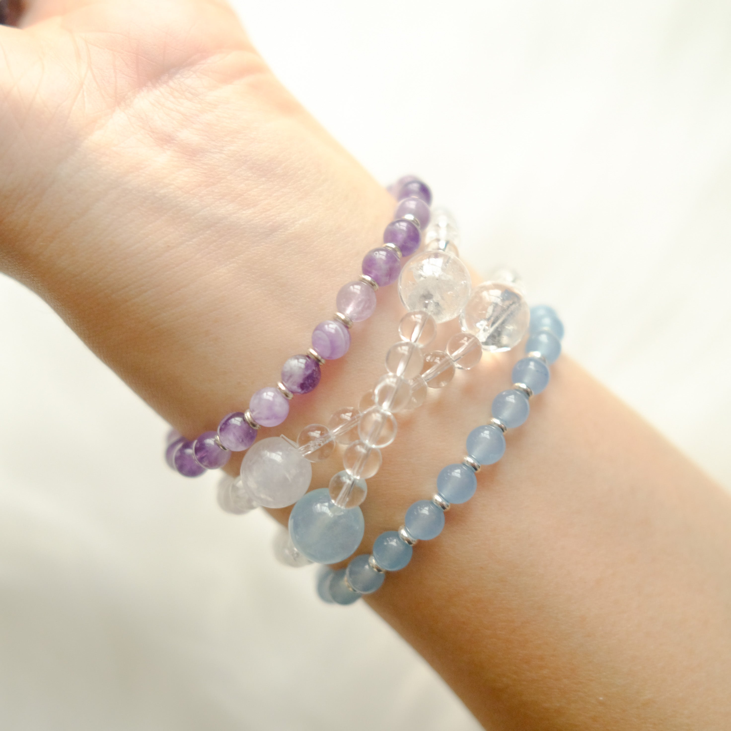 Intuition & Inner Clarity – Amethyst, Aquamarine, Blue Kyanite & Himalayan Quartz Bracelet