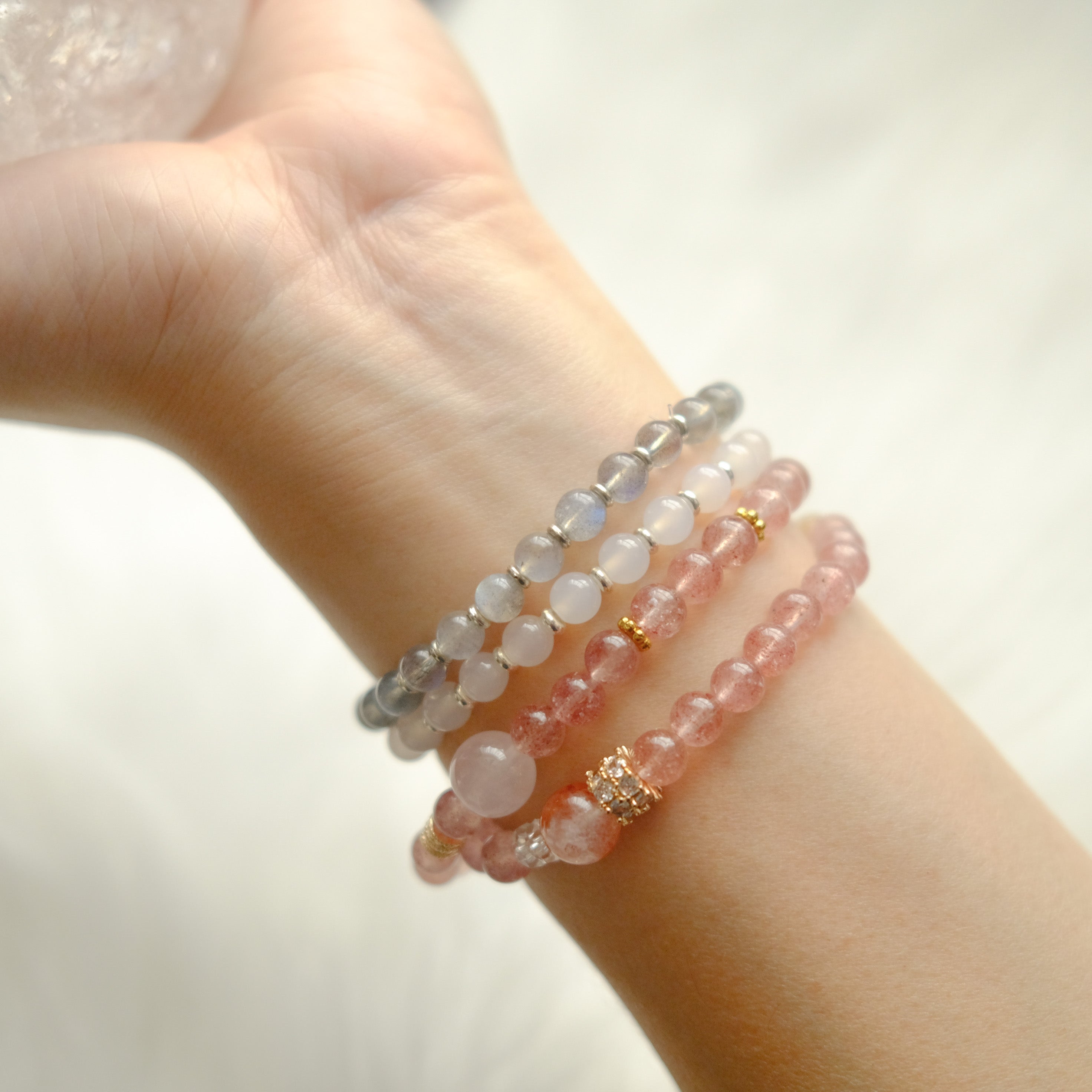 Love & Harmony – Strawberry Quartz, Amethyst, Rose Quartz & Citrine Bracelet