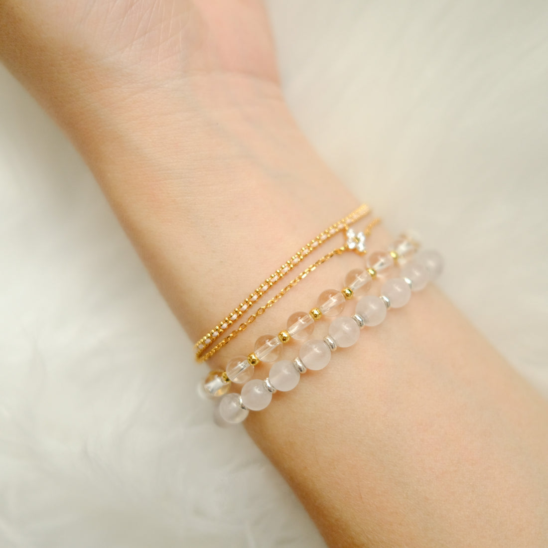 Inner Calm & Clarity – Milky Quartz Bracelet