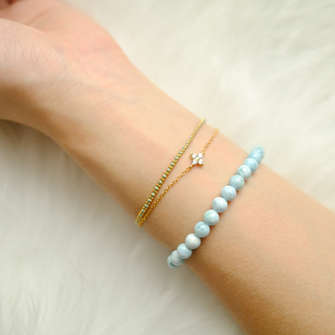 Calm & Clarity – Larimar Bracelet