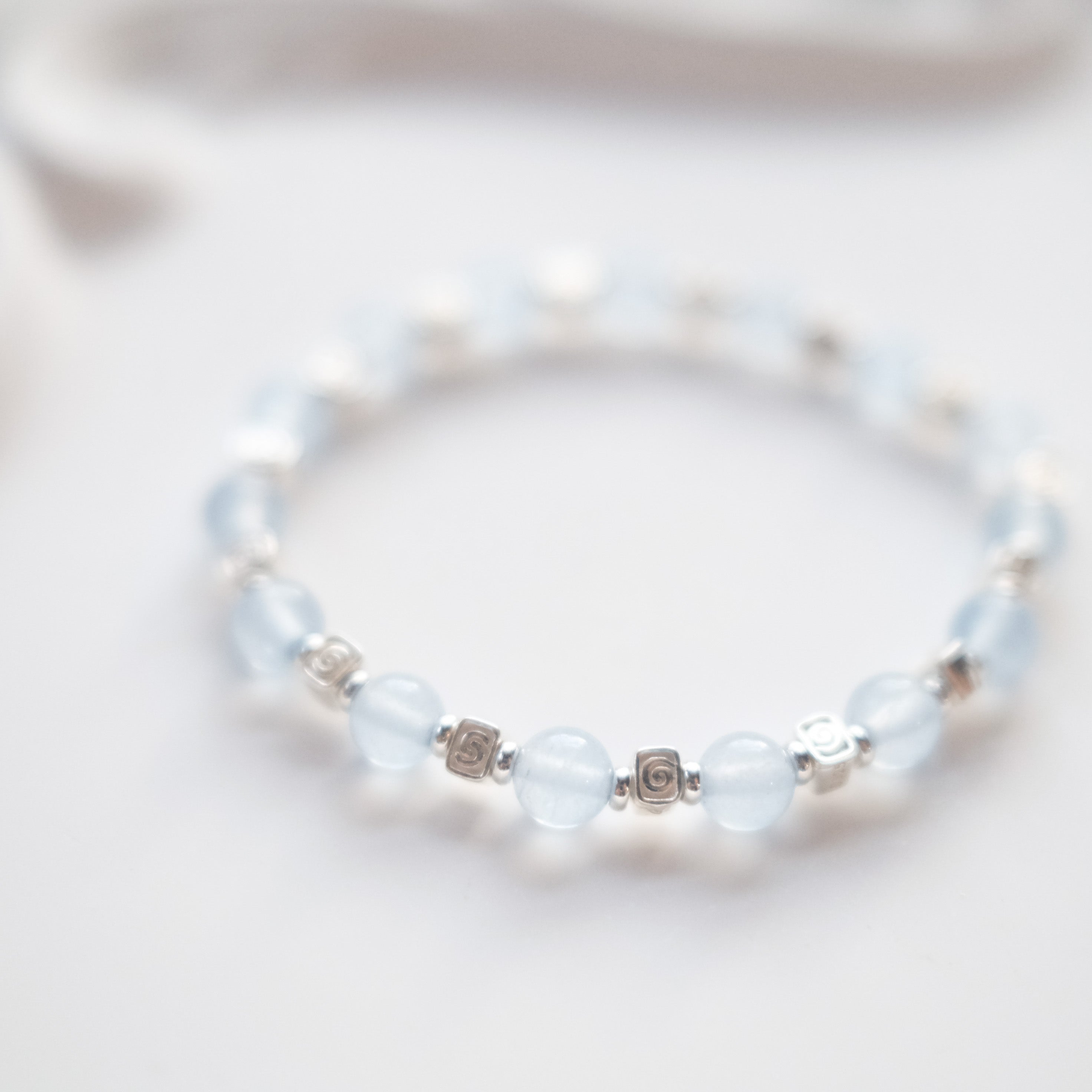 Spiral Flow – Aquamarine Silver Bracelet | the Spiral Collection