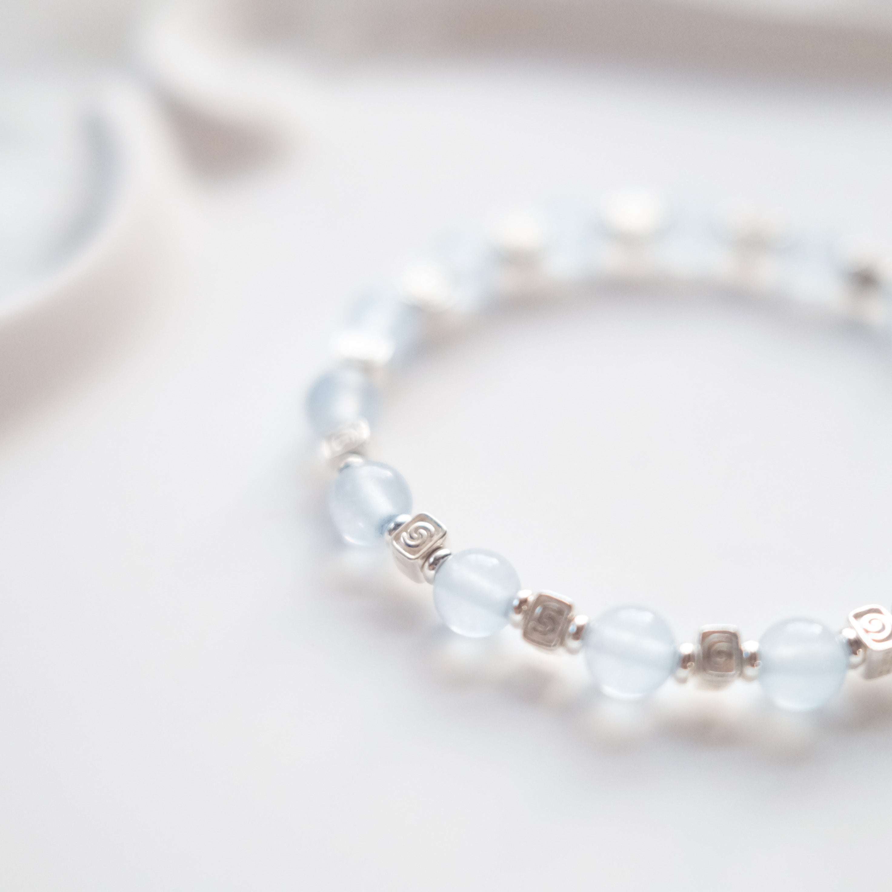 Spiral Flow – Aquamarine Silver Bracelet | the Spiral Collection
