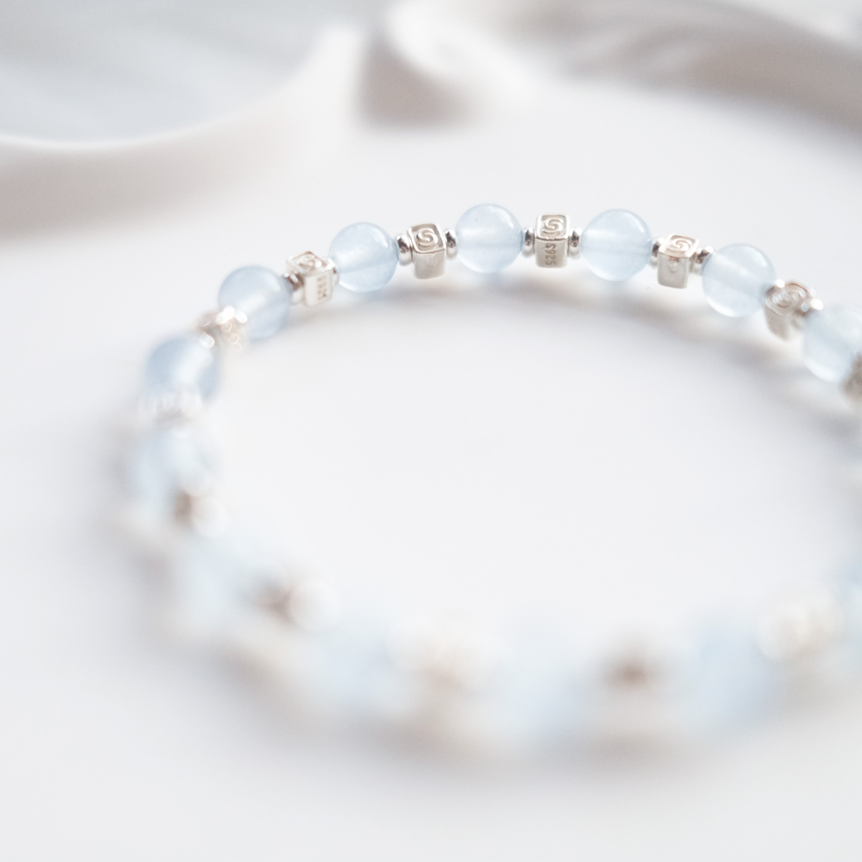 Spiral Flow – Aquamarine Silver Bracelet | the Spiral Collection