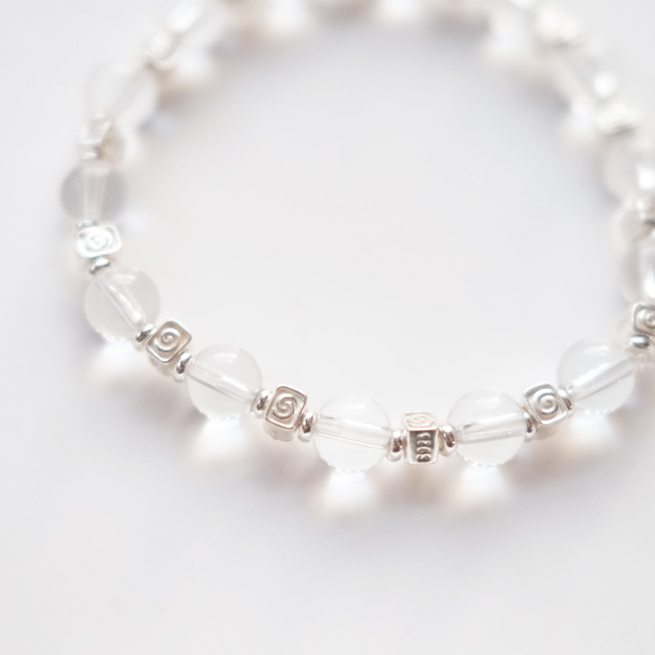 Spiral Flow – Clear Quartz Silver Bracelet | the Spiral Collection