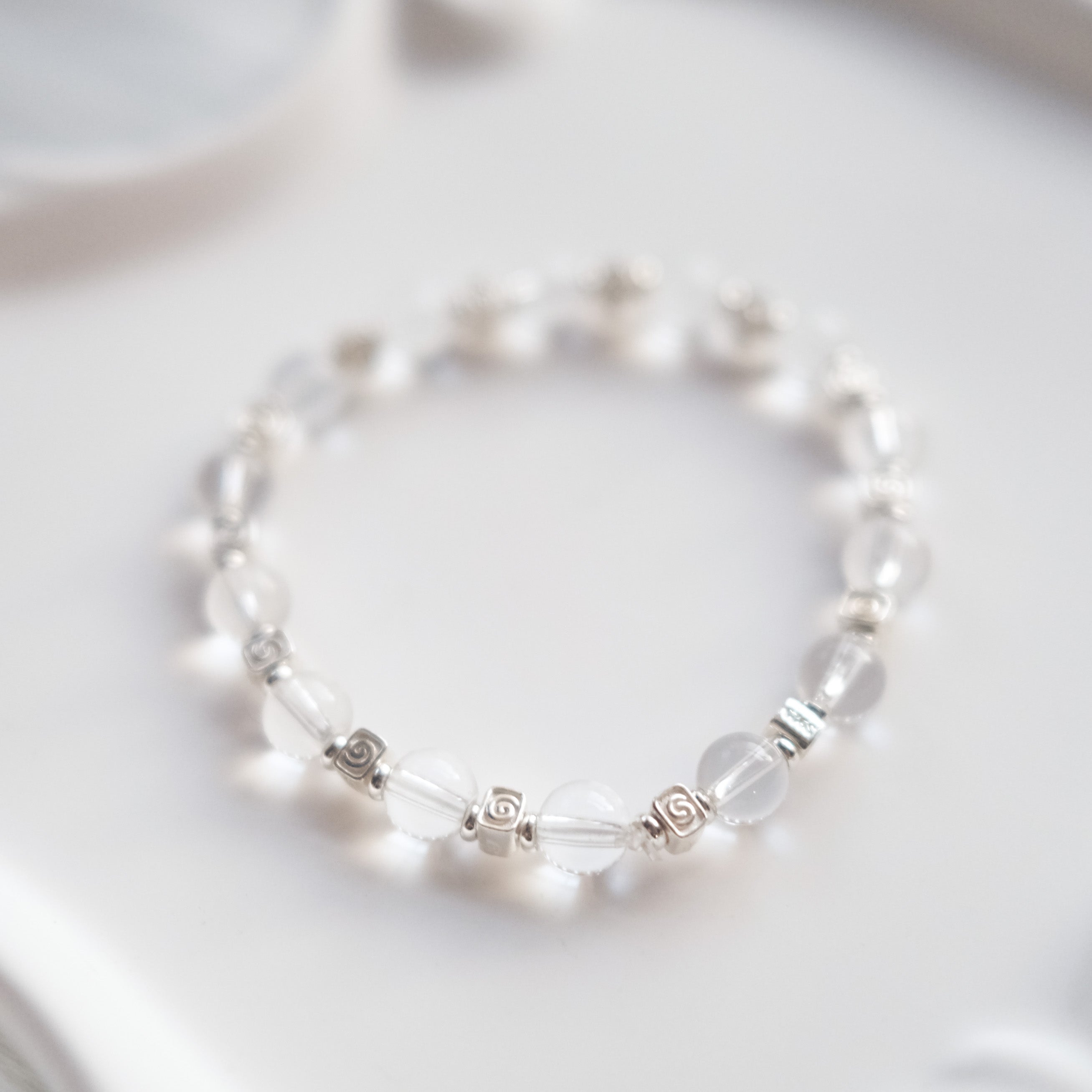 Spiral Flow – Clear Quartz Silver Bracelet | the Spiral Collection