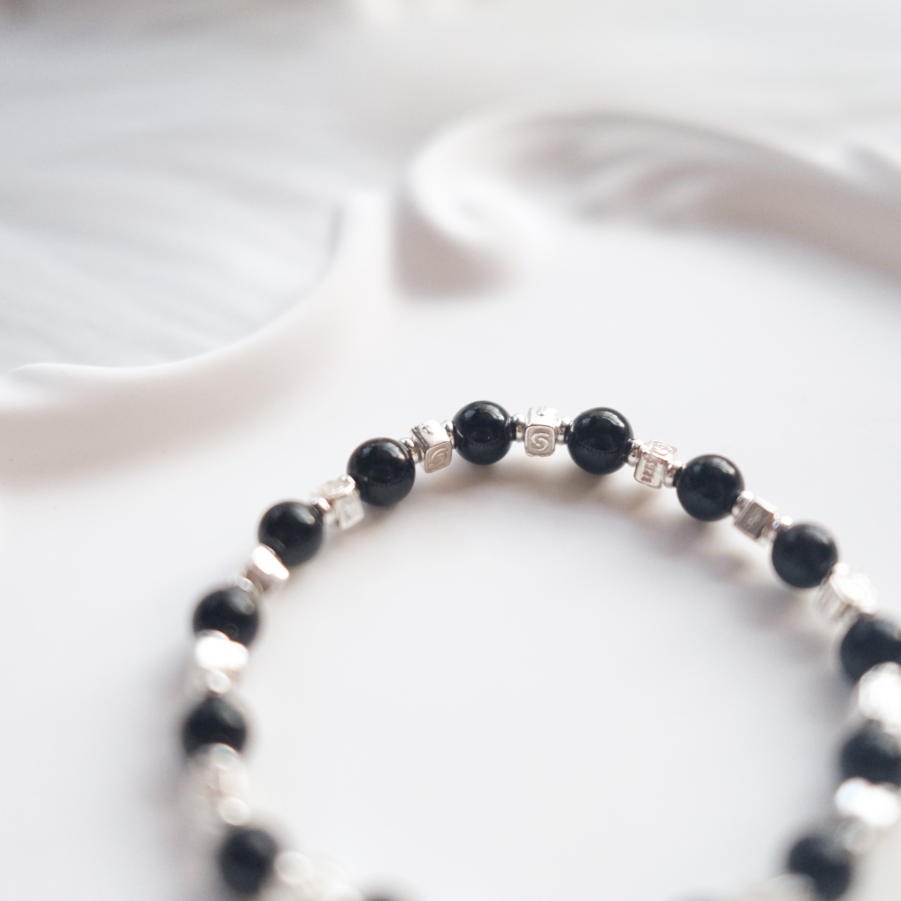 Spiral Flow – Obsidian Silver Bracelet | the Spiral Collection