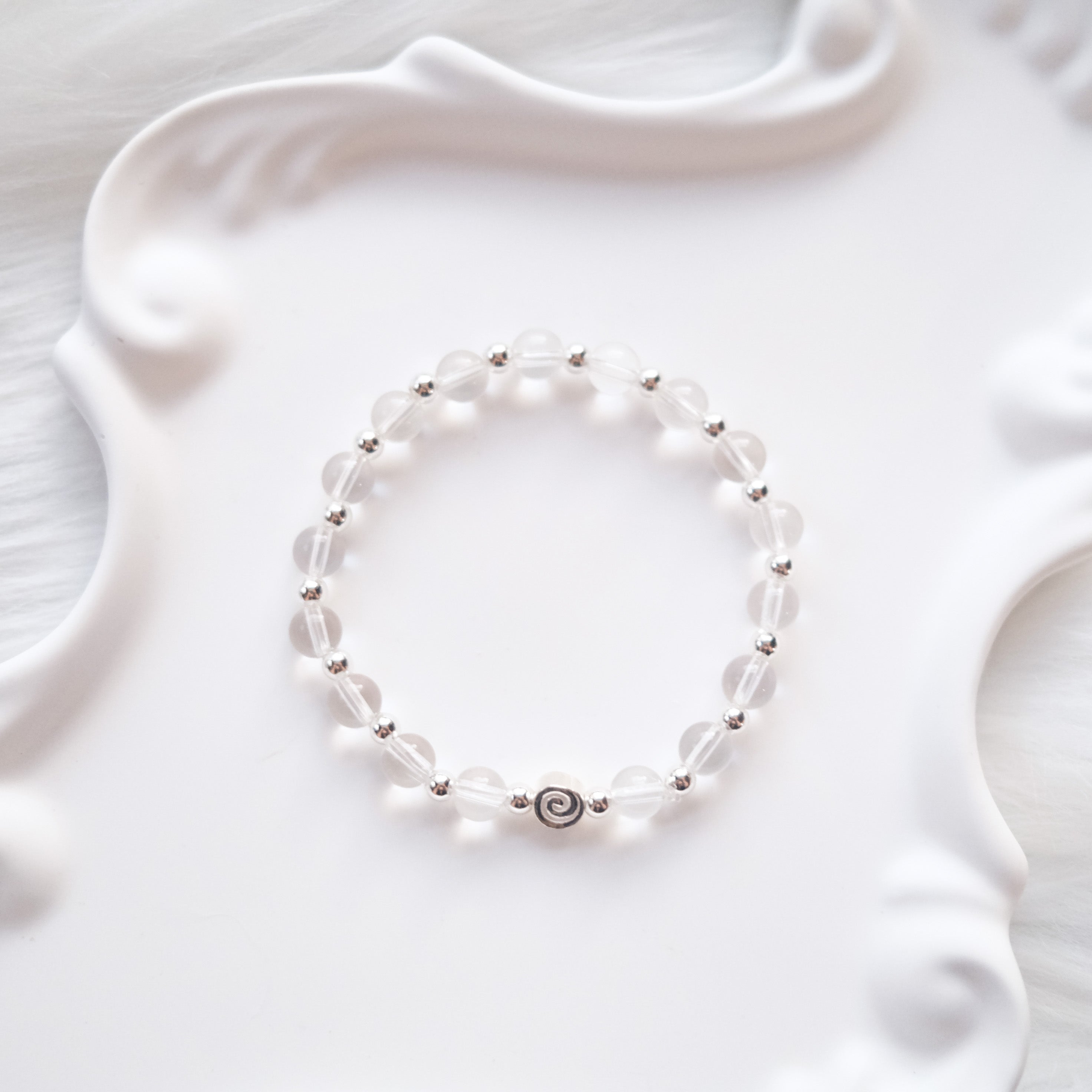 Spiral Anchor – Clear Quartz Silver Bracelet | the Spiral Collection