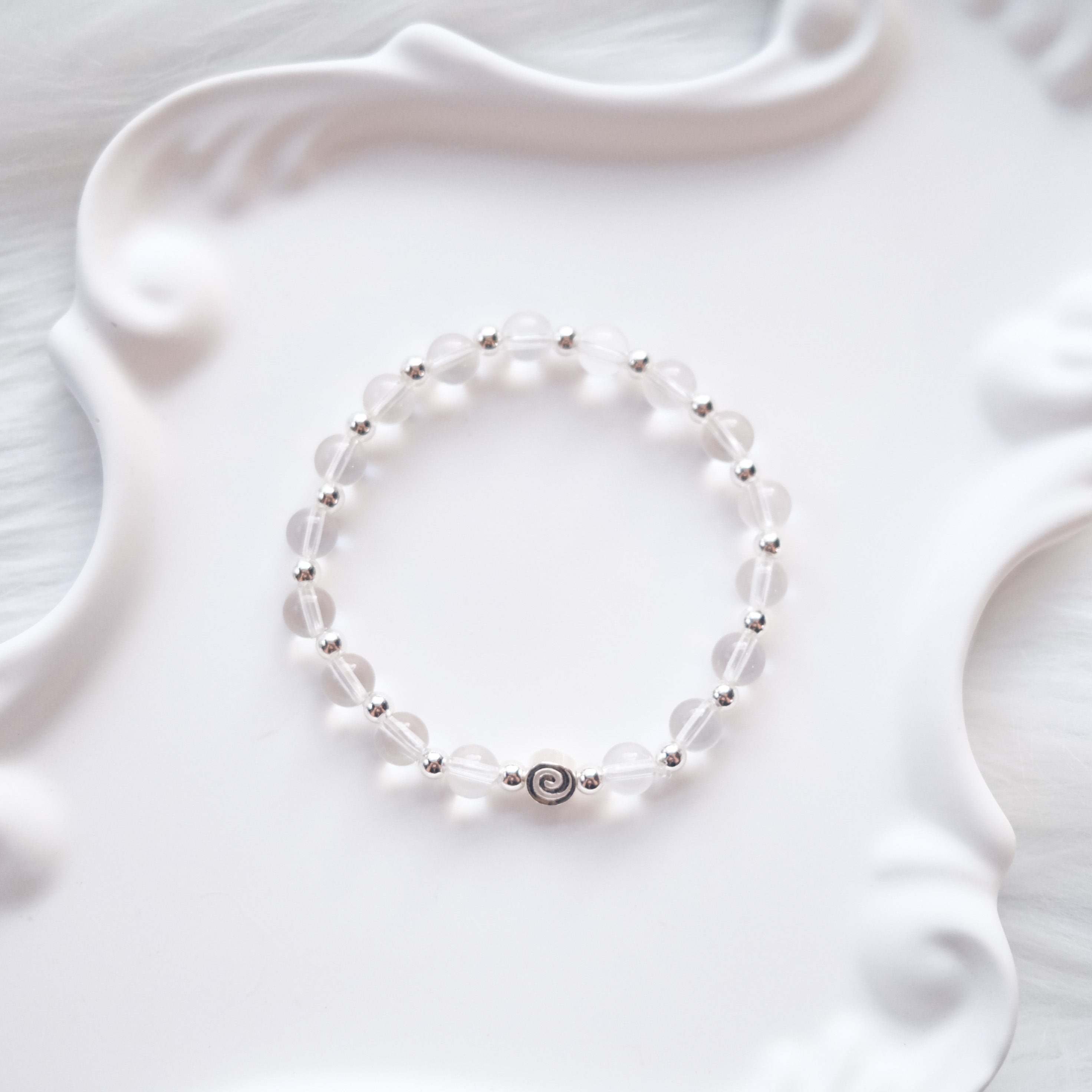 Spiral Anchor – Clear Quartz Silver Bracelet | the Spiral Collection